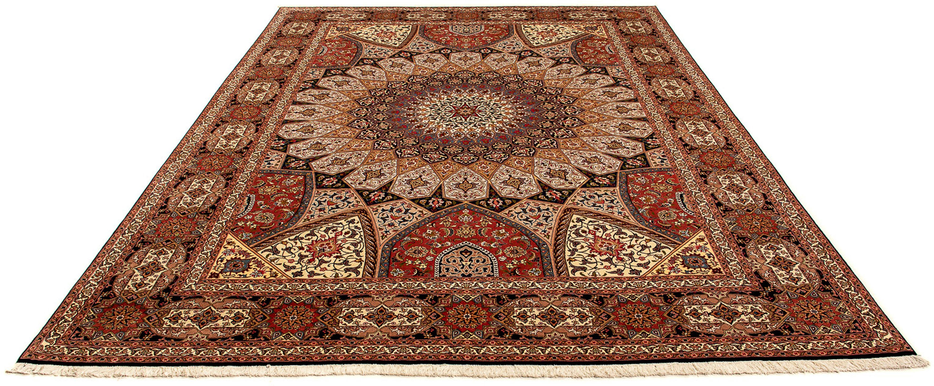 Orientteppich Perser - Täbriz - Royal - 351 x 253 cm - mehrfarbig, morgenland, rechteckig, Höhe: 7 mm, Wohnzimmer, Handgeknüpft, Einzelstück mit Zertifikat