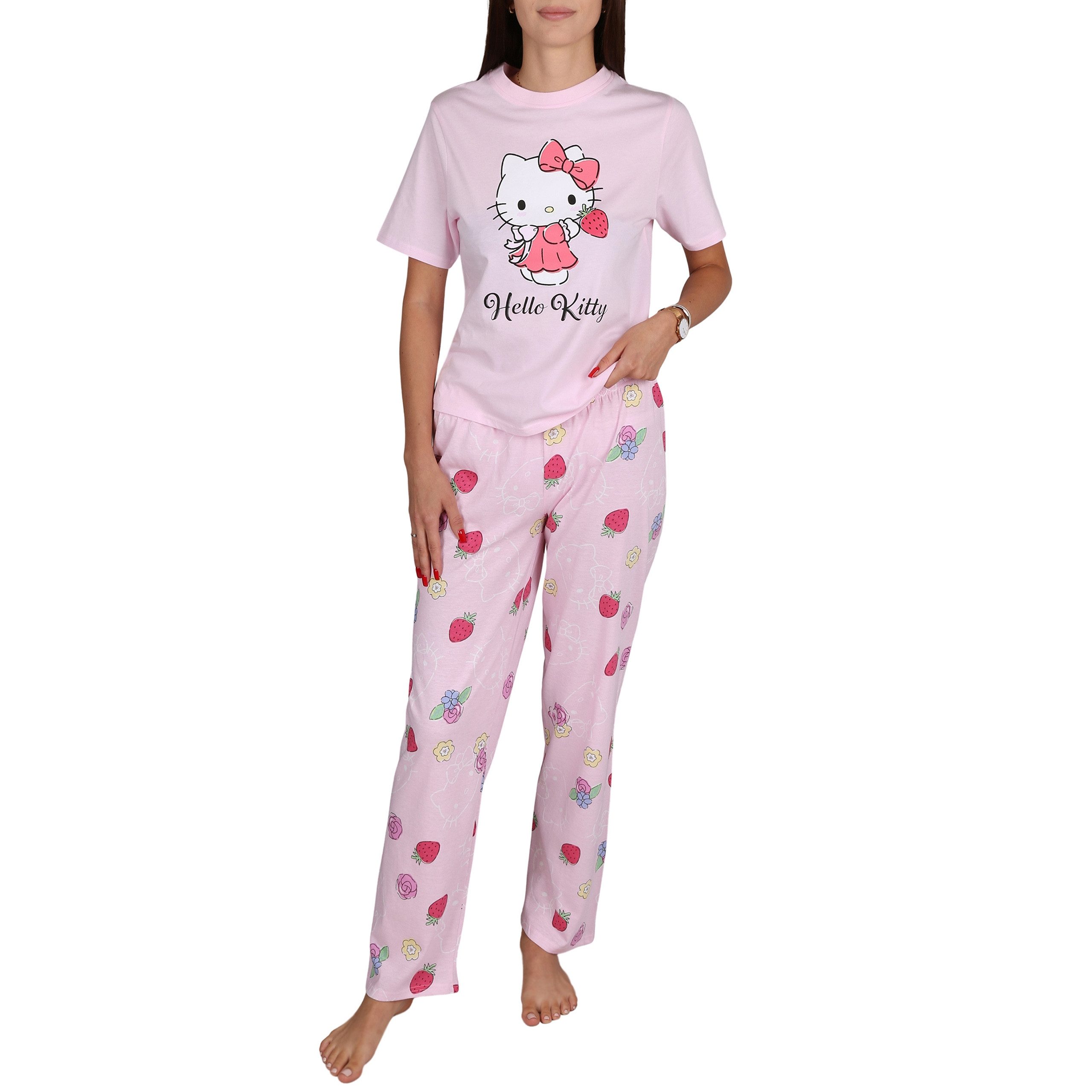 Sarcia.eu Pyjama Hello Kitty Damen Pyjama 2-teilig, kurzarm, weite Hose, 10 günstig online kaufen