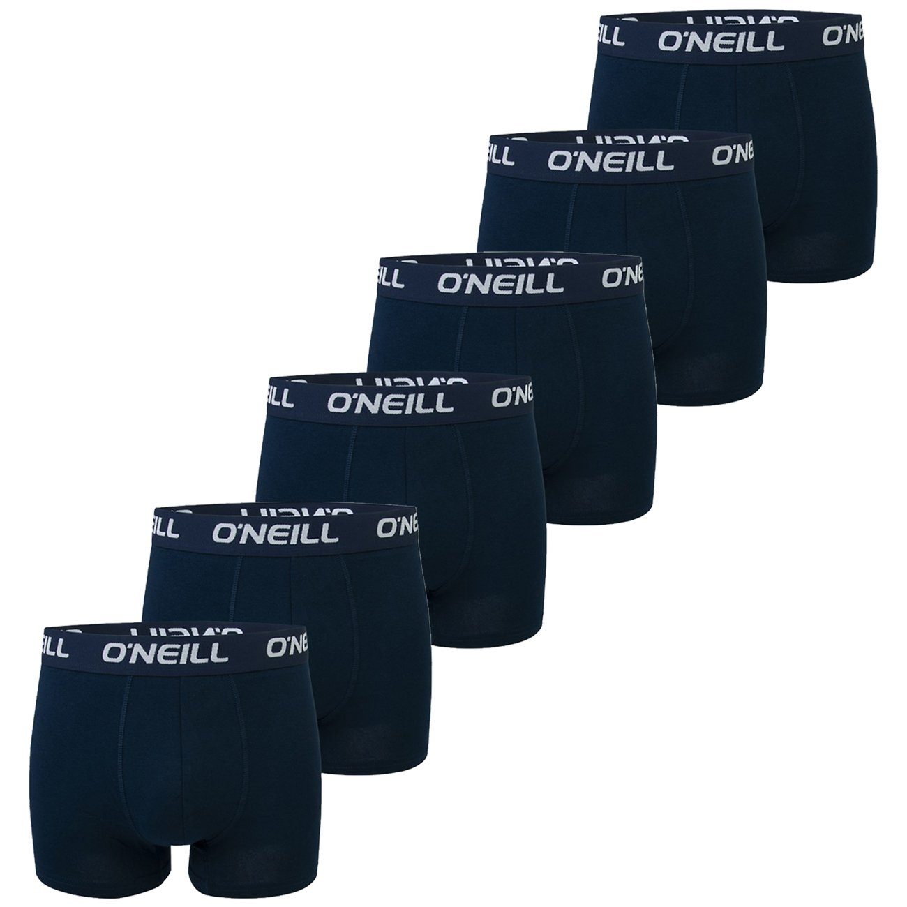 O'Neill Boxershorts Men boxer O'Neill plain Multipack (6-St) mit Logo Webbund 6x Marine Marine (4949P)