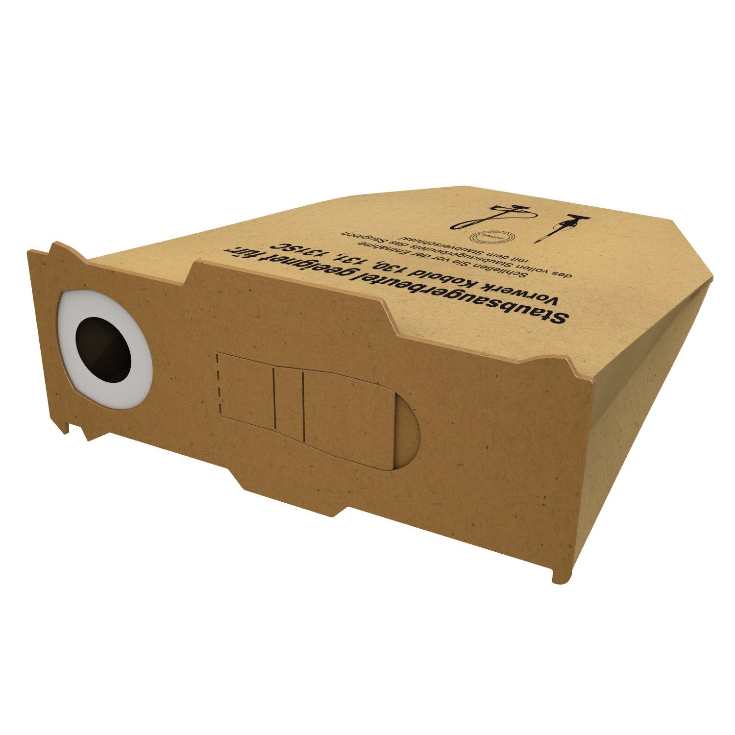 McFilter Staubsaugerbeutel (10 Stück), passend für Vorwerk Kobold 130 131 SC, 10 St., 3-lagig, Pappdeckscheibe, inkl. Staubverschluss