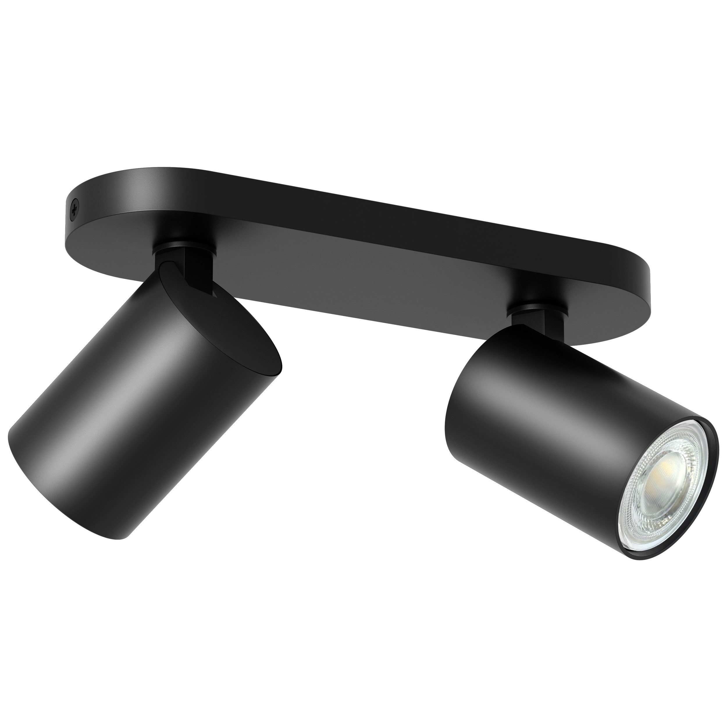Oktaplex lighting LED Deckenstrahler Aluminium Spotbalken 22 cm flach schwenkbar, Leuchtkopf dreh- und schwenkbar, ohne Leuchtmittel, schwenkbare Deckenlampe 230V schwarz