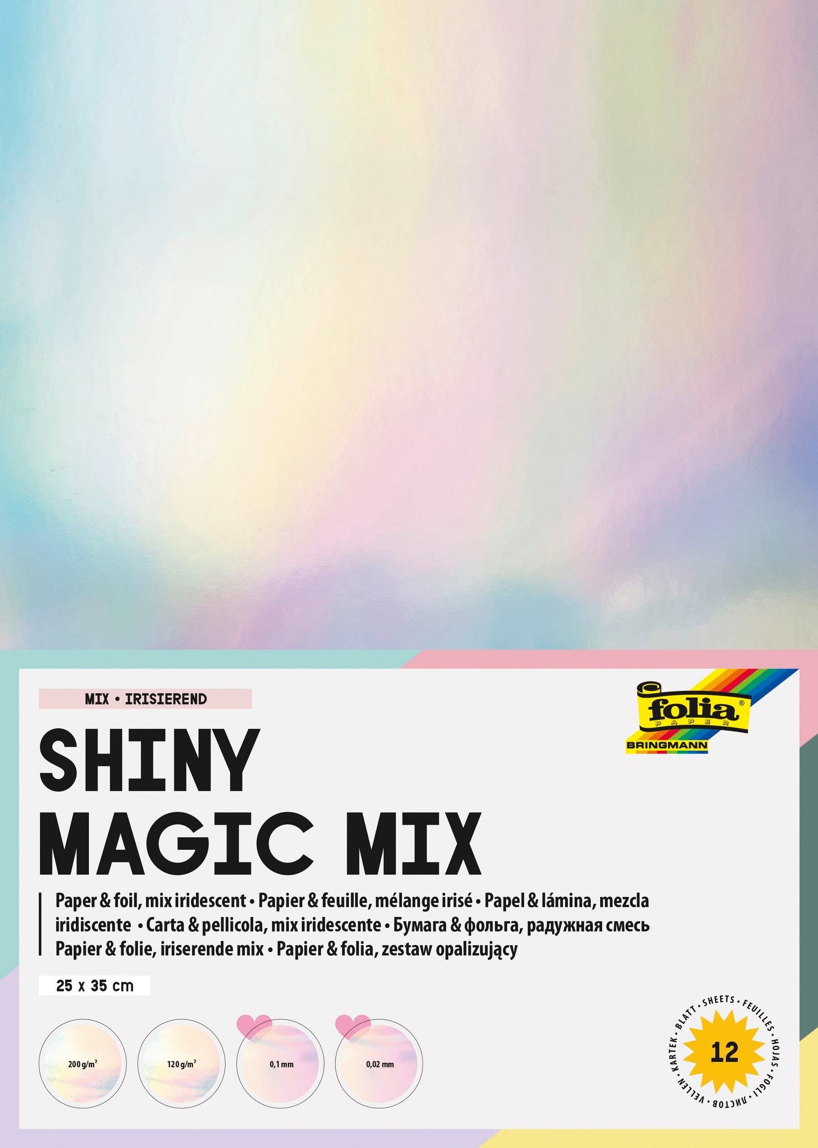 Folia Max Bringmann KG Kreativset Folienset SHINY MAGIC MIX, (12-tlg)