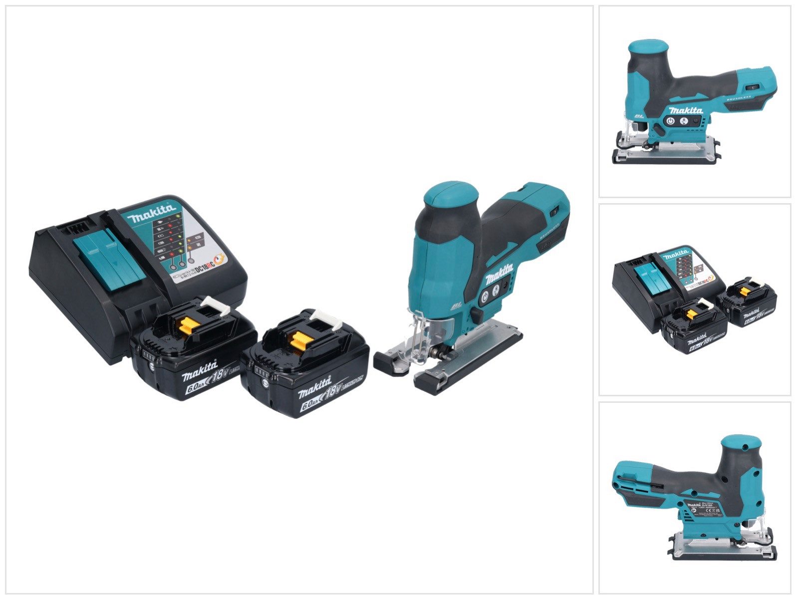 Makita Akku-Stichsäge DJV 185 RG Akku Pendelhubstichsäge 18 V Brushless + 2x Akku 6,0 Ah