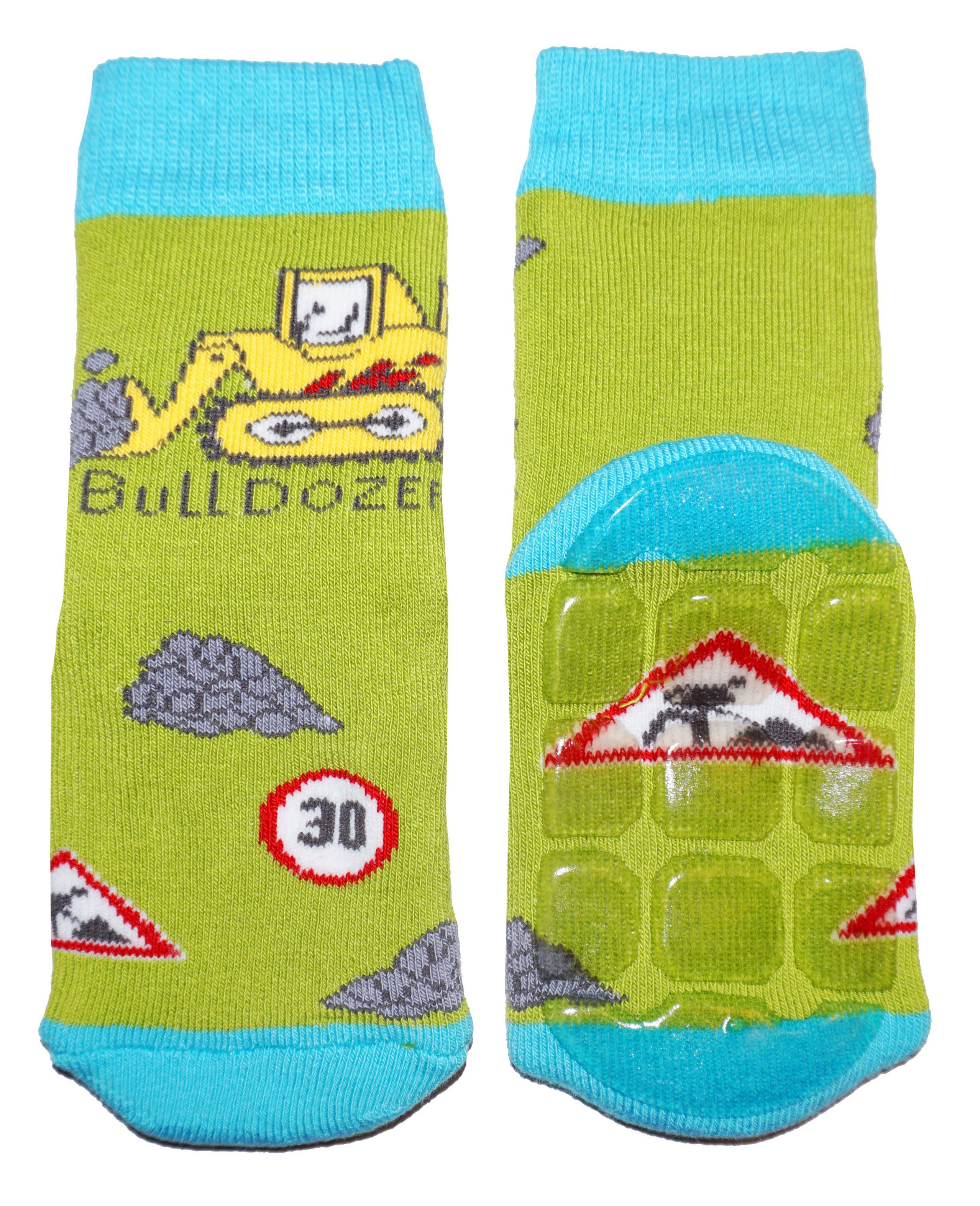 ABS-Socken Kinder ABS-Socken für Jungs >>Bulldozer<< weiche Baumwolle
