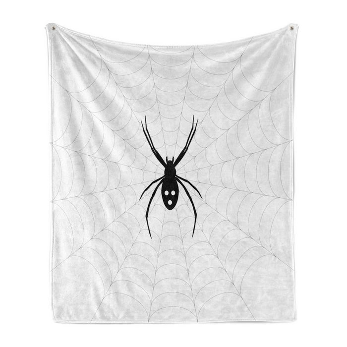 Wohndecke Gemütlicher Plüsch für den Innen- und Außenbereich Abakuhaus Spinnennetz Giftige Bug Thema