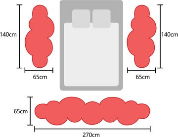 Bettumrandung Valeria my home, Höhe 60 mm, Kunstfell, Teppiche fürs Schlafzimmer, Ankleidezimmer, Wolken-Form