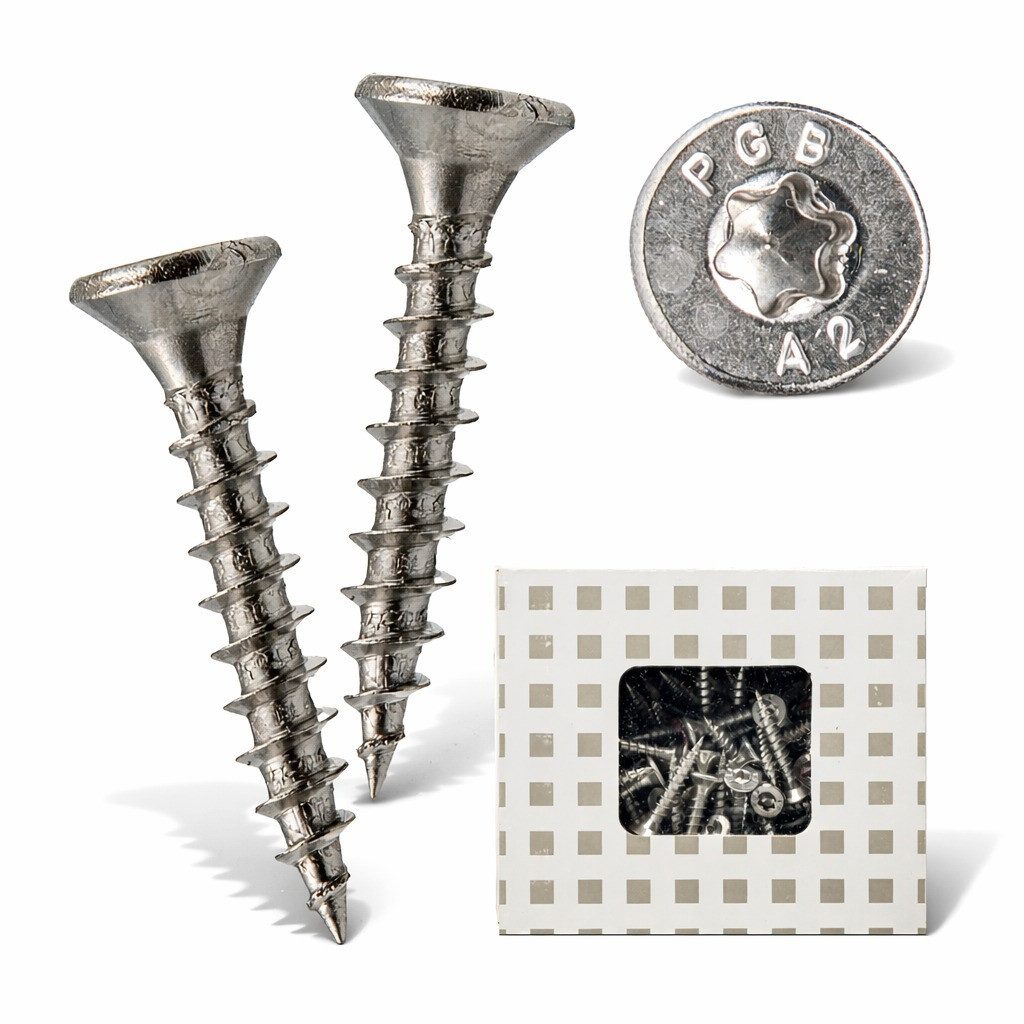 PGB Europe Holzbauschraube Edelstahl A2 Senkkopf Torx Vollgewinde 200 St.