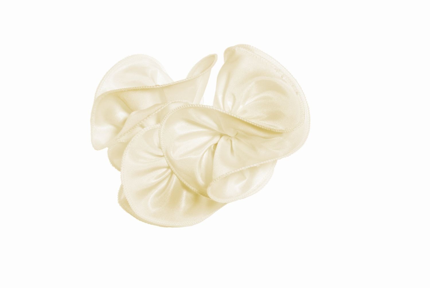 INNA-Glas Stumpenkerze Tropfenfänger Floriana aus Satin, Creme, 10cm, Ø5cm