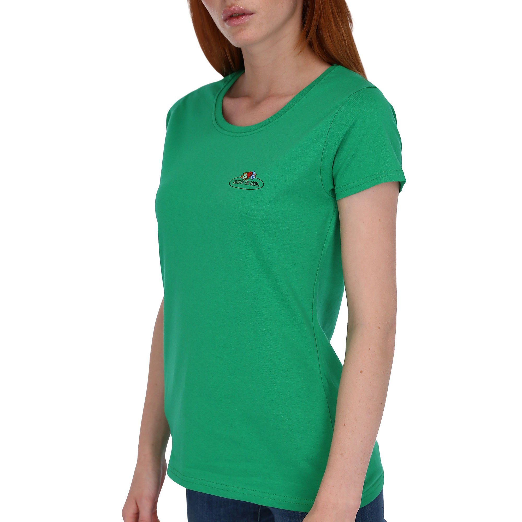 Rundhalsshirt of T-Shirt Fruit maigrün Vintage-Logo mit Damen Loom the