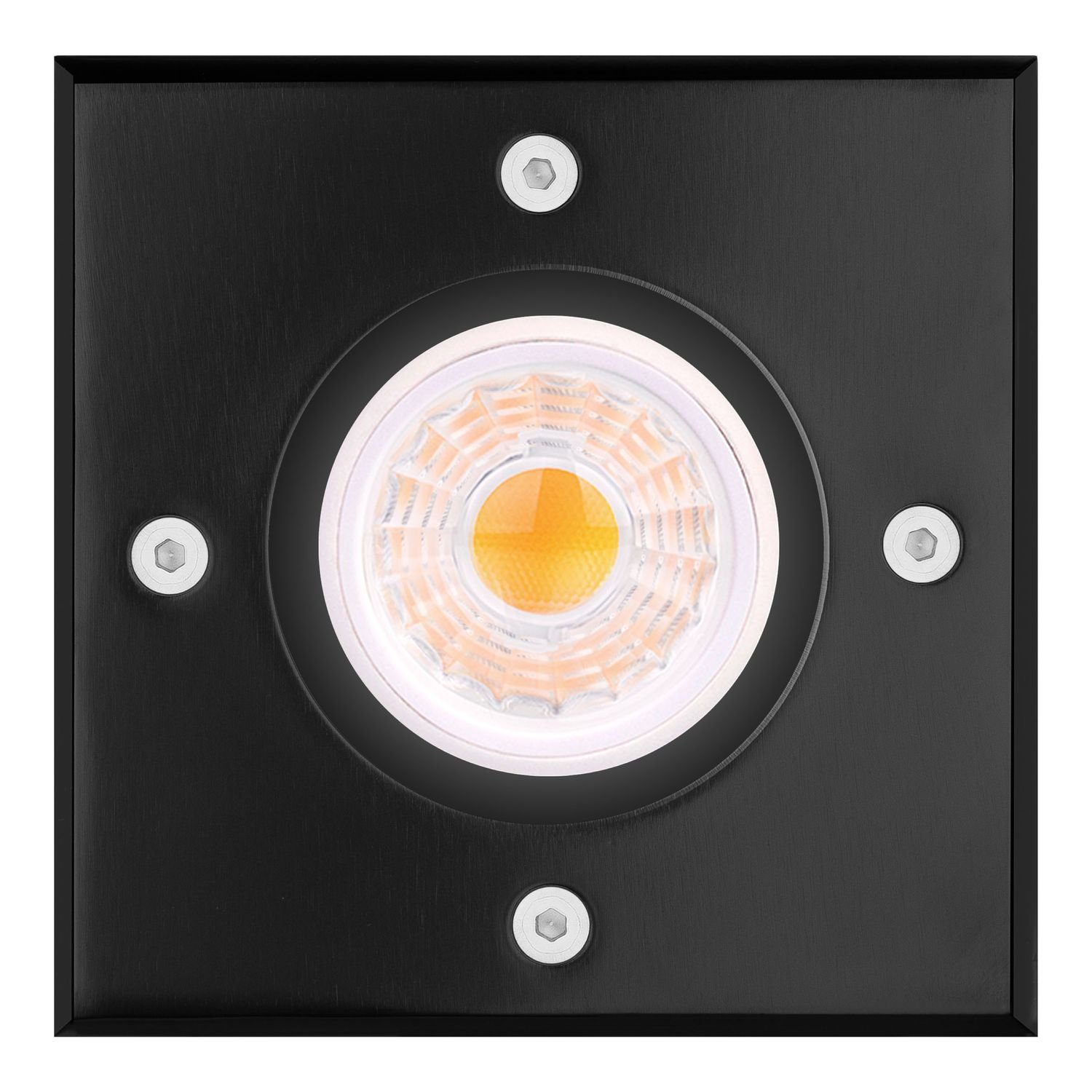 von LED Set GU10 Einbaustrahler Bodeneinbaustrahler LE LED mit Markenstrahler LED LEDANDO Schwarz