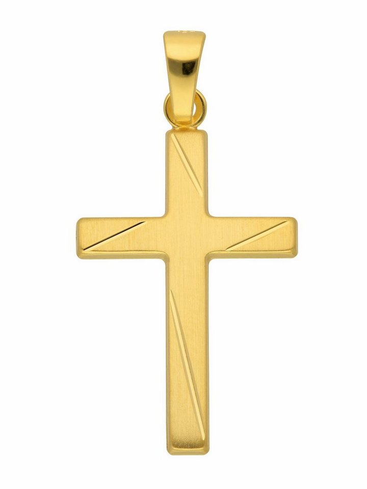 Adelia´s Kettenanhänger 333 Gold Kreuz Anhänger, Goldschmuck für Damen &  Herren