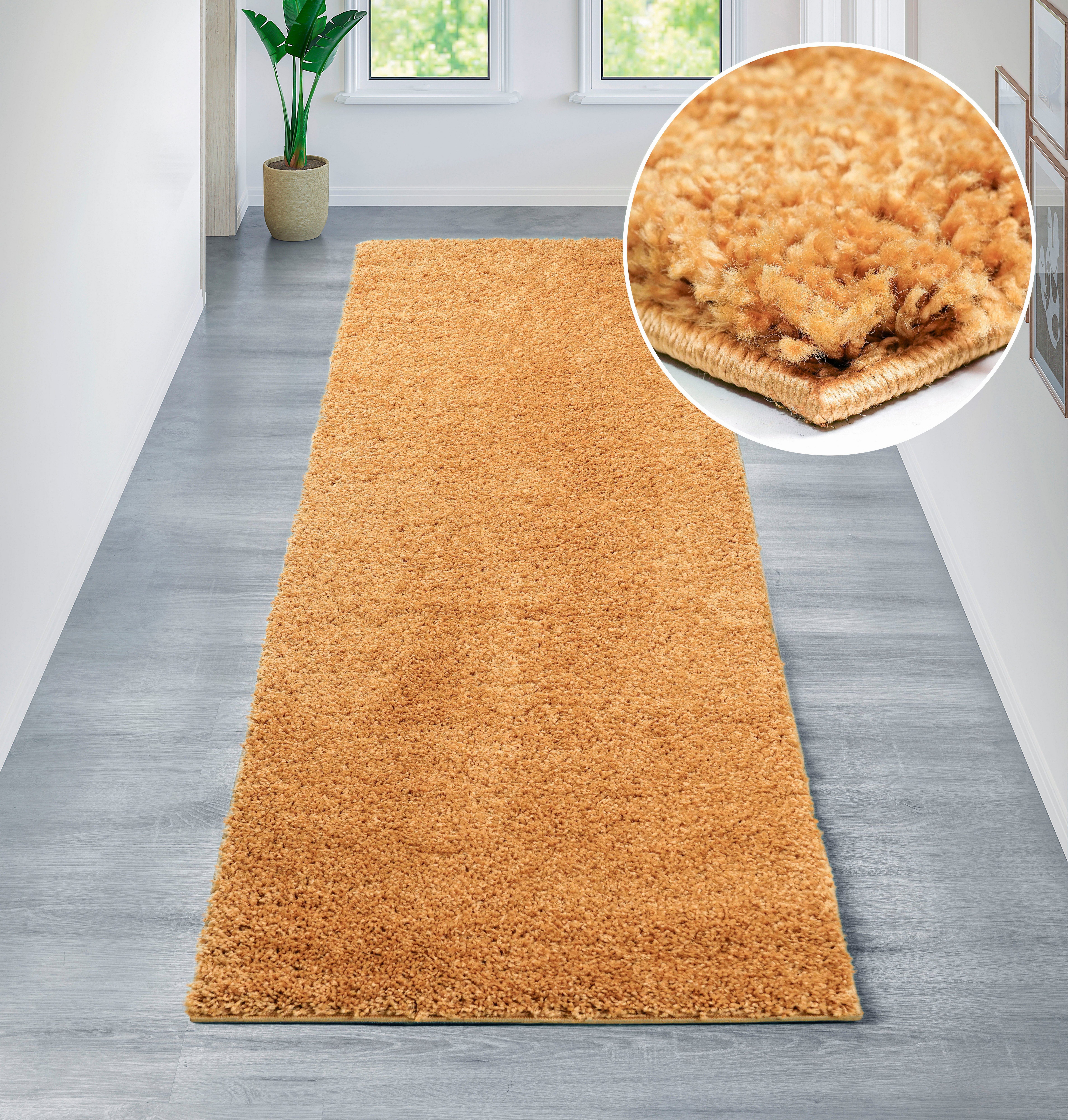 Bruno Banani Läufer Shaggy Soft, rechteckig, Höhe: 30 mm, Läufer, Brücke, gewebt, Uni-Farben, besonders weich