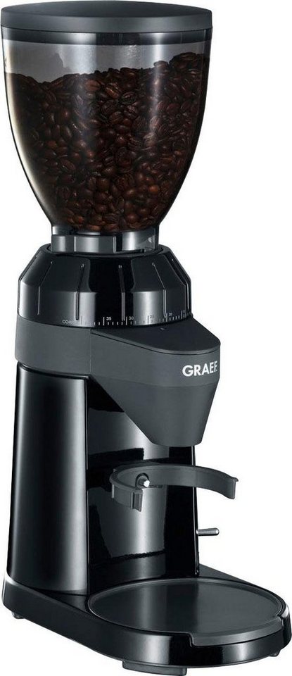 Graef Kaffeemühle CM 802, 120 W, Kegelmahlwerk, 350 g Bohnenbehälter, mit  40 Mahlgradeinstellungen, Aromaschonendes Edelstahl-Kegelmahlwerk mit 40  Mahlgradeinstellungen