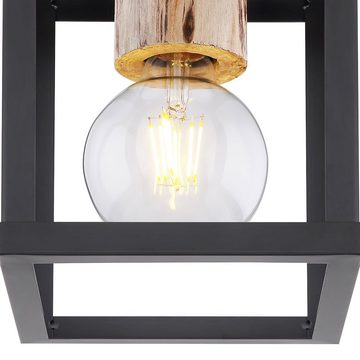 etc-shop Smarte LED-Leuchte, Leuchtmittel inklusive, Kaltweiß, Warmweiß, Neutralweiß, Tageslichtweiß, Farbwechsel, Smart Decken Leuchte dimmbar Holz Lampe Retro schwarz