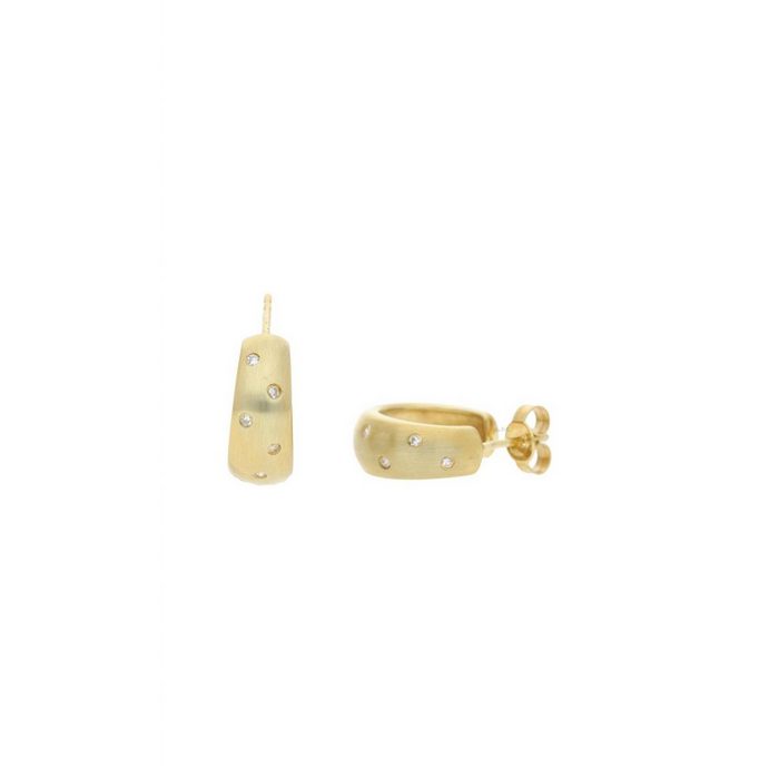JuwelmaLux Paar Creolen Creolen Gold mit Diamant(en) (2-tlg) Damen Halbcreolen Gold 333/000 inkl. Schmuckschachtel