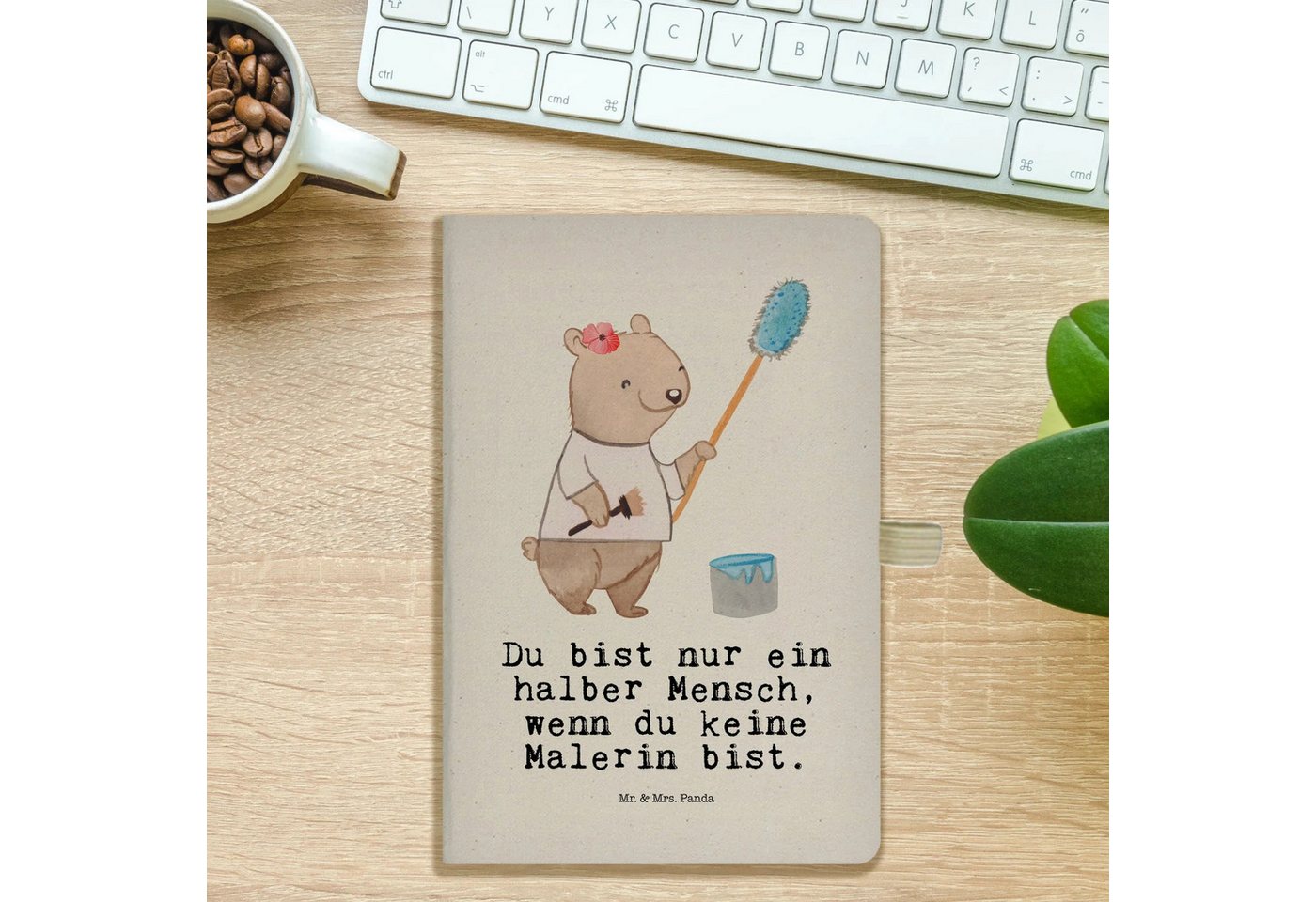 Thumbnail - Mr. & Mrs. Panda Notizbuch Malerin Herz - Transparent - Geschenk, Notizbuch A5 Hardcover, tapezi Mr. & Mrs. Panda, Kreat...