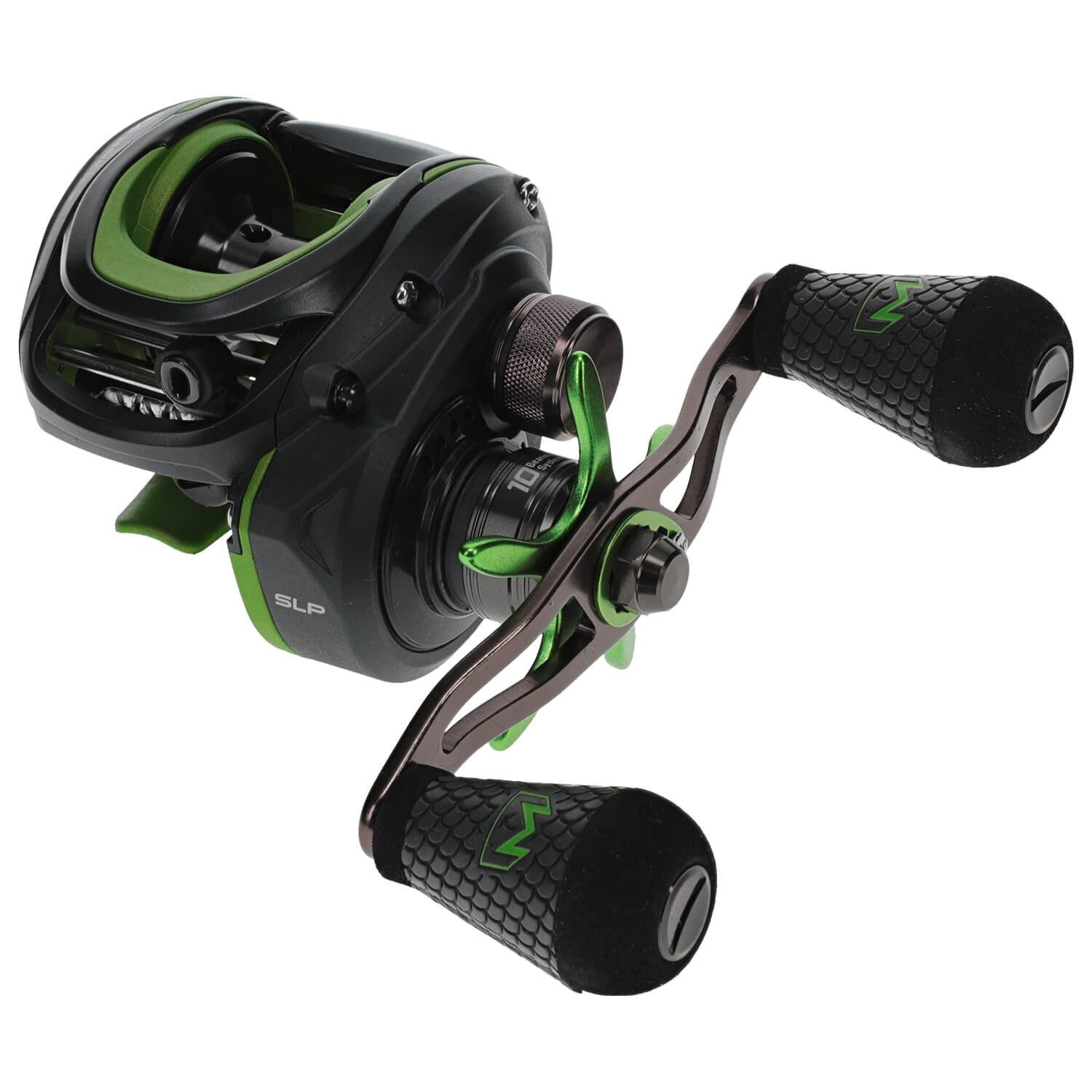 Lews Stationärrolle Lew's Mach 2 Baitcastrolle Schwarz SLP Multirolle 7.5:1 Raubfisch, Packung)