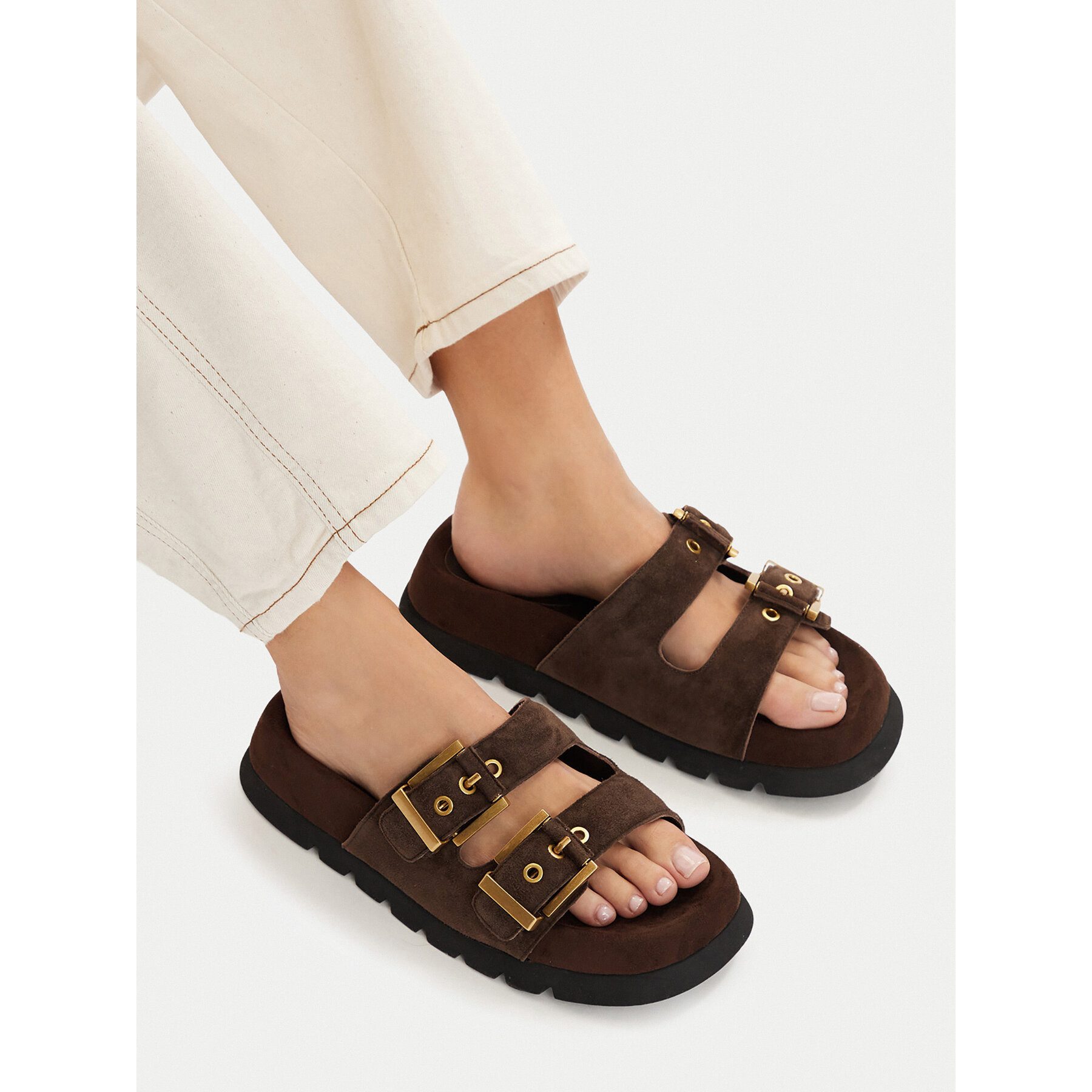 Badura Badura Damen-Flip-Flops Braun Badepantolette