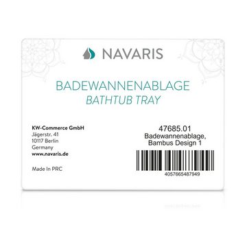 Navaris Badewannenablage Ausziehbares Bambus-Tablett für Badewanne mit Halterungen
