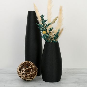 Kreative Feder Dekovase Designer Vasen-Set – Dekorative Blumenvasen aus Bio-Kunststoff (Set, Set bestehend aus 2 Vasen), aus nachwachsenden Rohstoffen; wasserdicht & bruchsicher