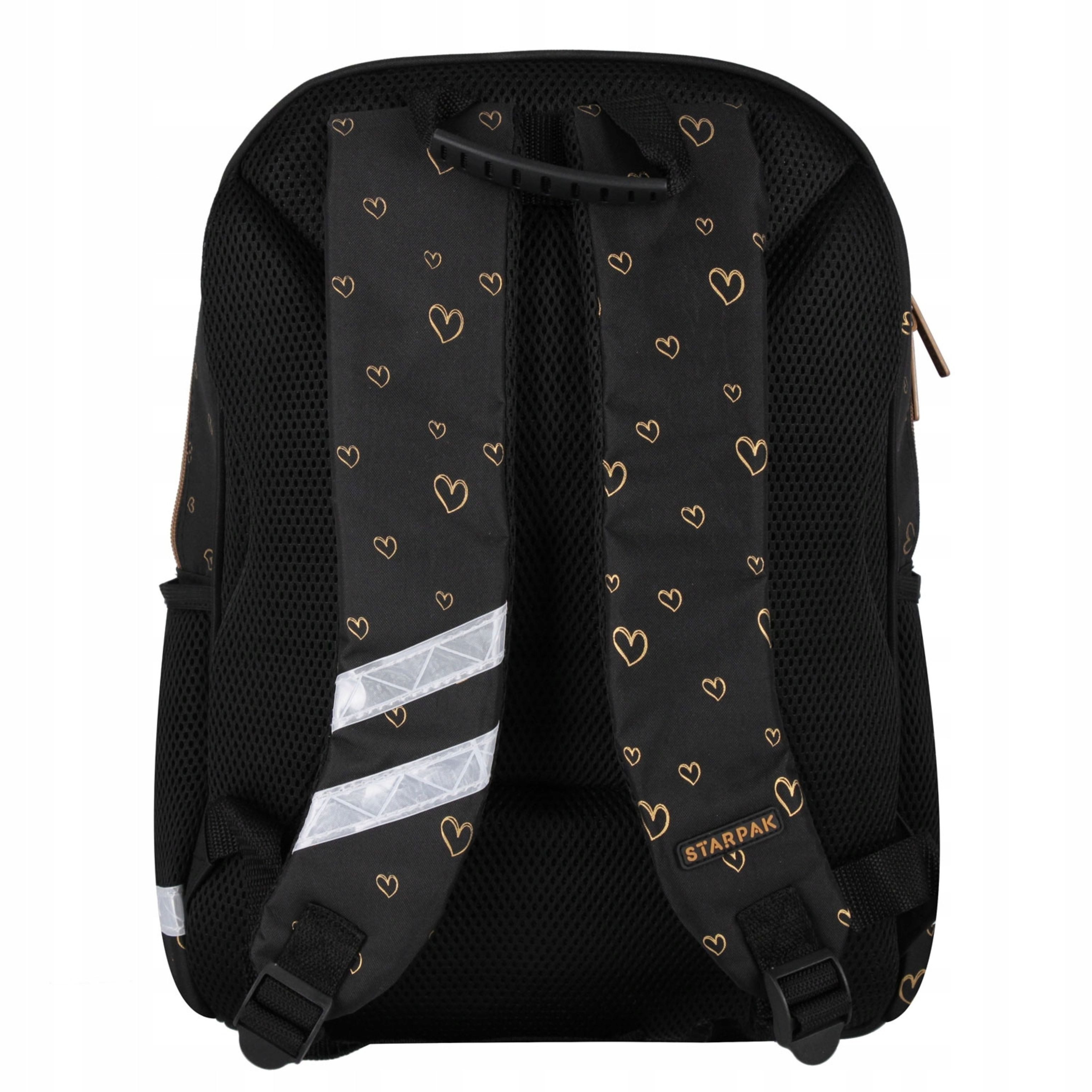 Starpak Schulrucksack Starpak Schulrucksack Mädchen Schwarz Gold Katze Klasse 1-3 (1-tlg) – Bild 5 von 5