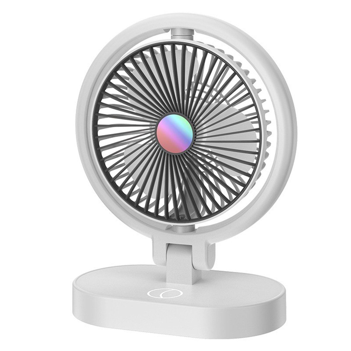 autolock Mini USB-Ventilator USB Ventilator Mini USB Tischventilator Leise 4 Speed, 90° Drehung Tragbarer USB Lüfter mit LED-Licht,Desk Fan Weißschwarz