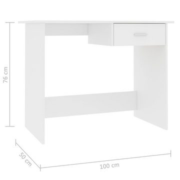 vidaXL Schreibtisch Schreibtisch Weiß 1005076 cm Spanplatte