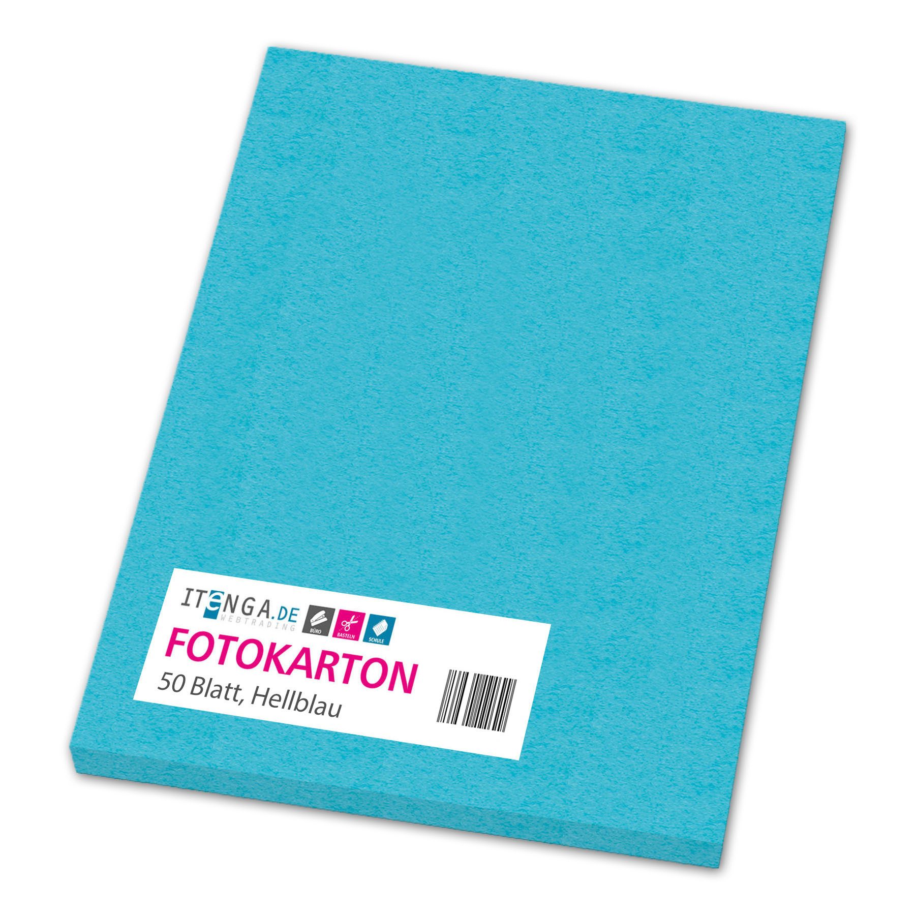 itenga Bastelkartonpapier itenga Fotokarton A4 HELLBLAU 50 Blatt 300 g/qm