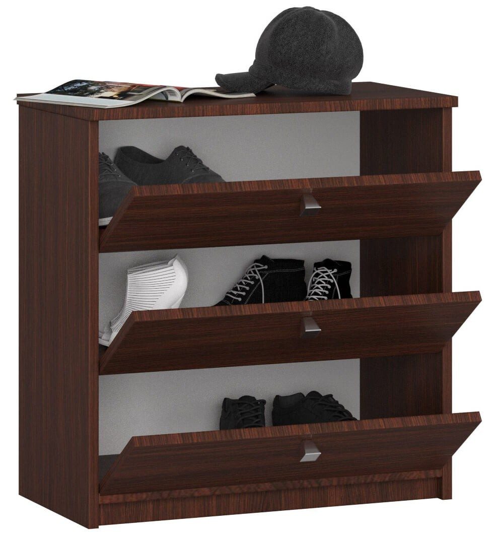 Raumhirsch Furniture Schuhschrank Wenge - Für praktische Aufbewahrung - Schuhkommode Praktischer Schuhschrank – Schuhkommode für bis zu 18 Paar Schuhe