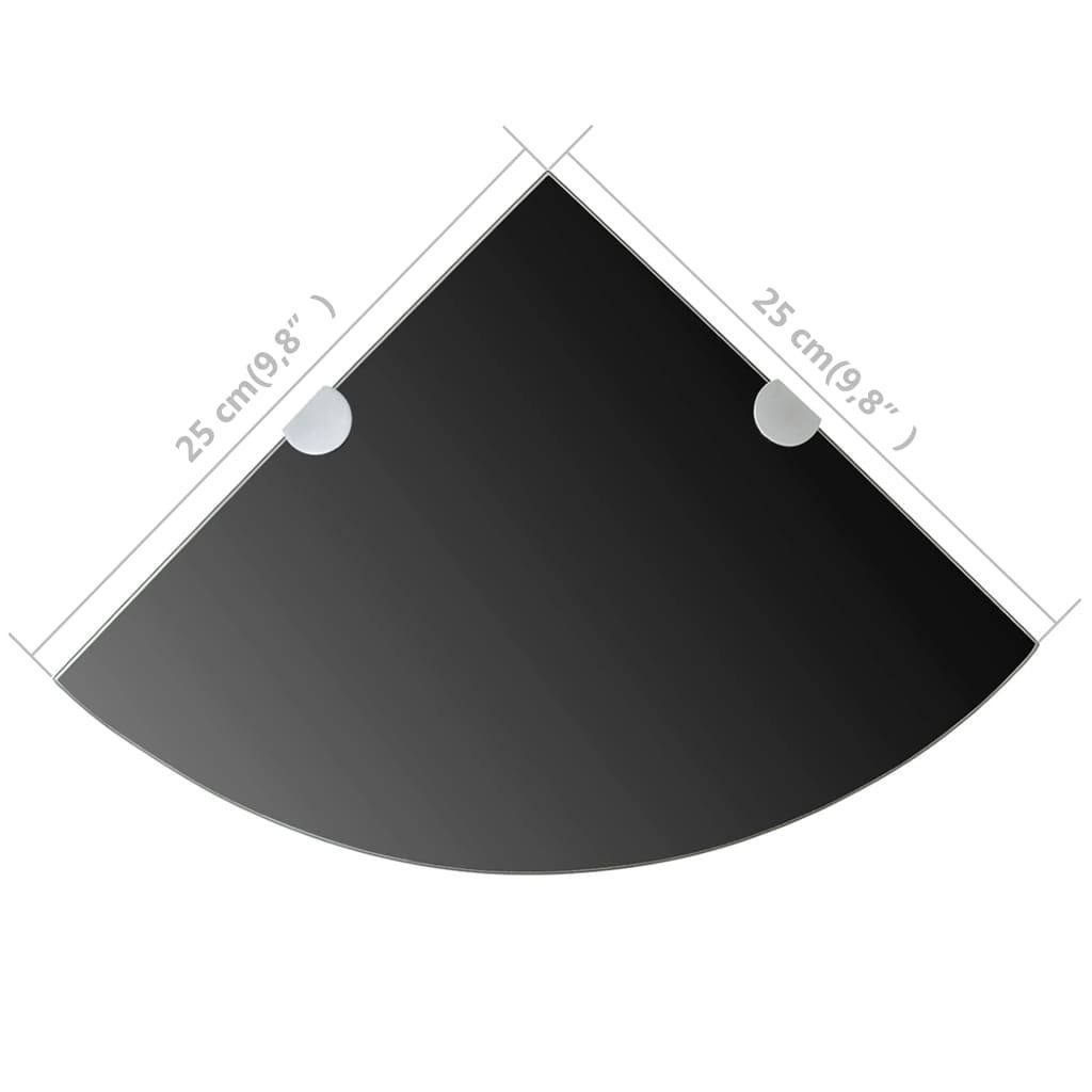 Eckregal Regal mit Schwarz 25 cm x verchromten vidaXL 25 Halterungen Glas