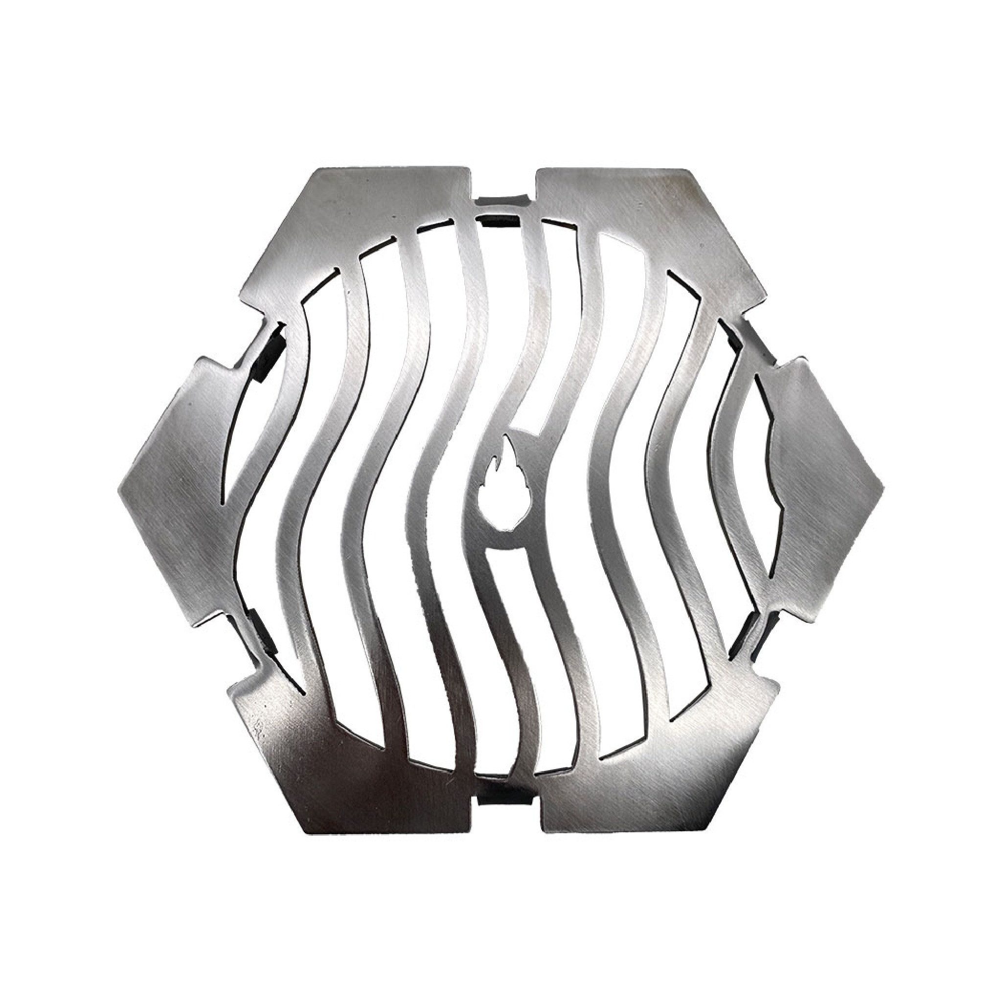 Feuerfest 123 GmbH Grillrost Grillrost 6-eckig Ø 21 cm Einsatz für Feuerplatte Wave Design