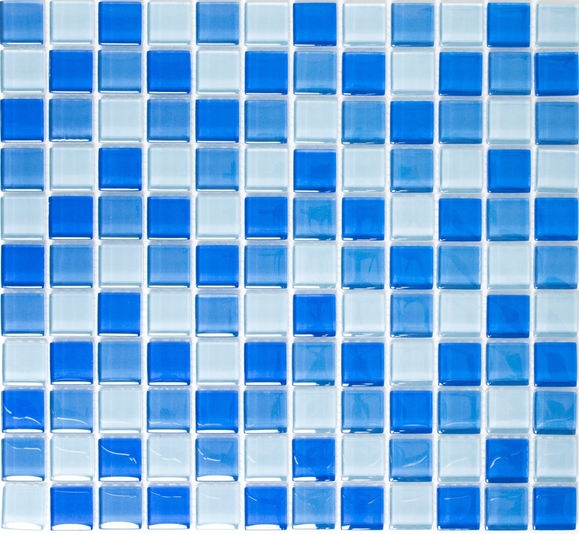Mosani Mosaikfliesen Glasmosaik Crystal Mosaik hellblau glänzend / 10 Matten