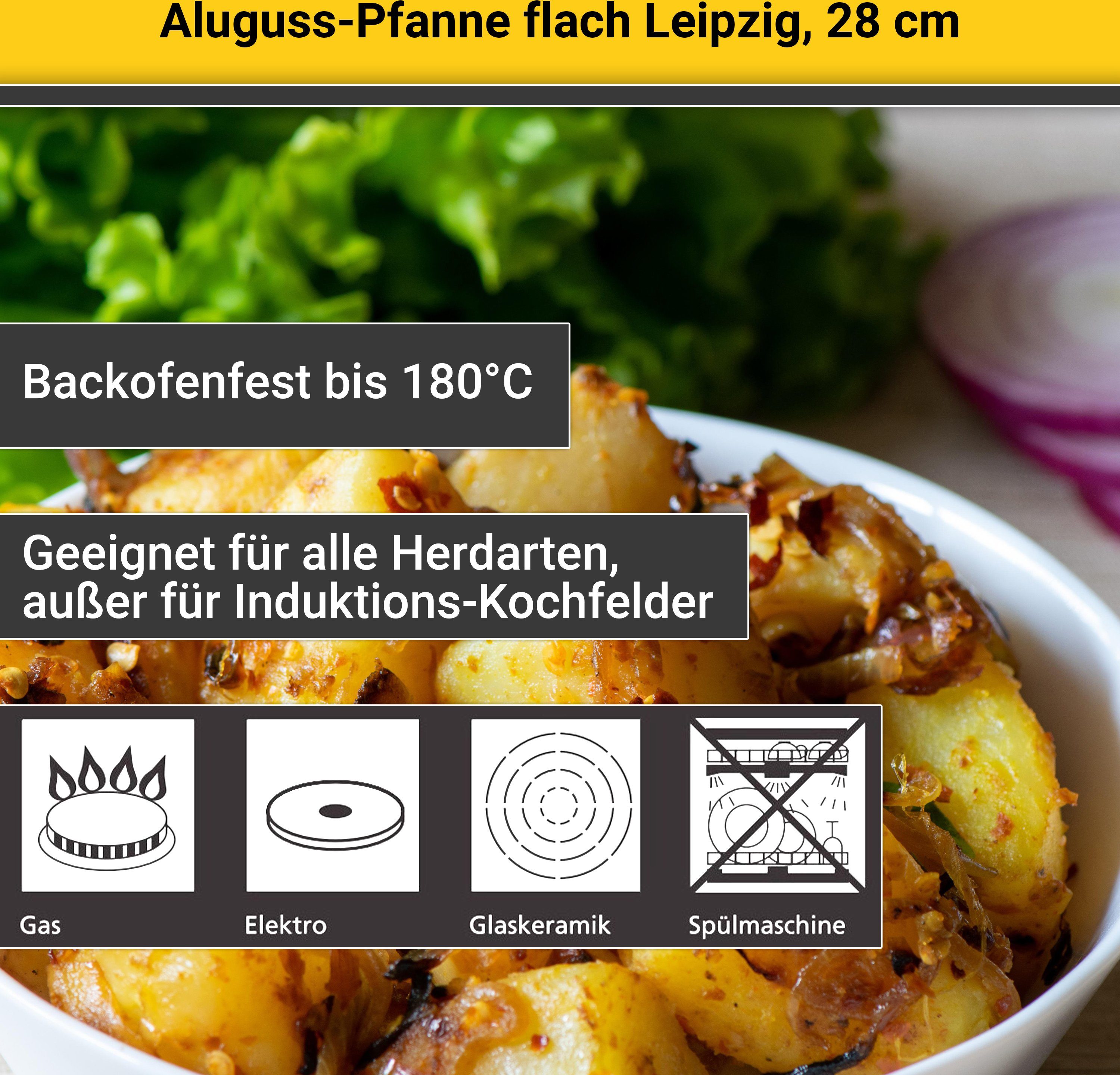 Krüger Bratpfanne Aluguss Pfanne flach LEIPZIG, Aluminiumguss (1-tlg), hochwertige Antihaft-Versiegelung – Bild 5 von 5