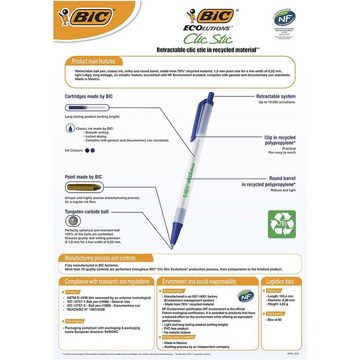 BIC Kugelschreiber Ecolutions Clic Stic, zu 62% aus recyceltem Material
