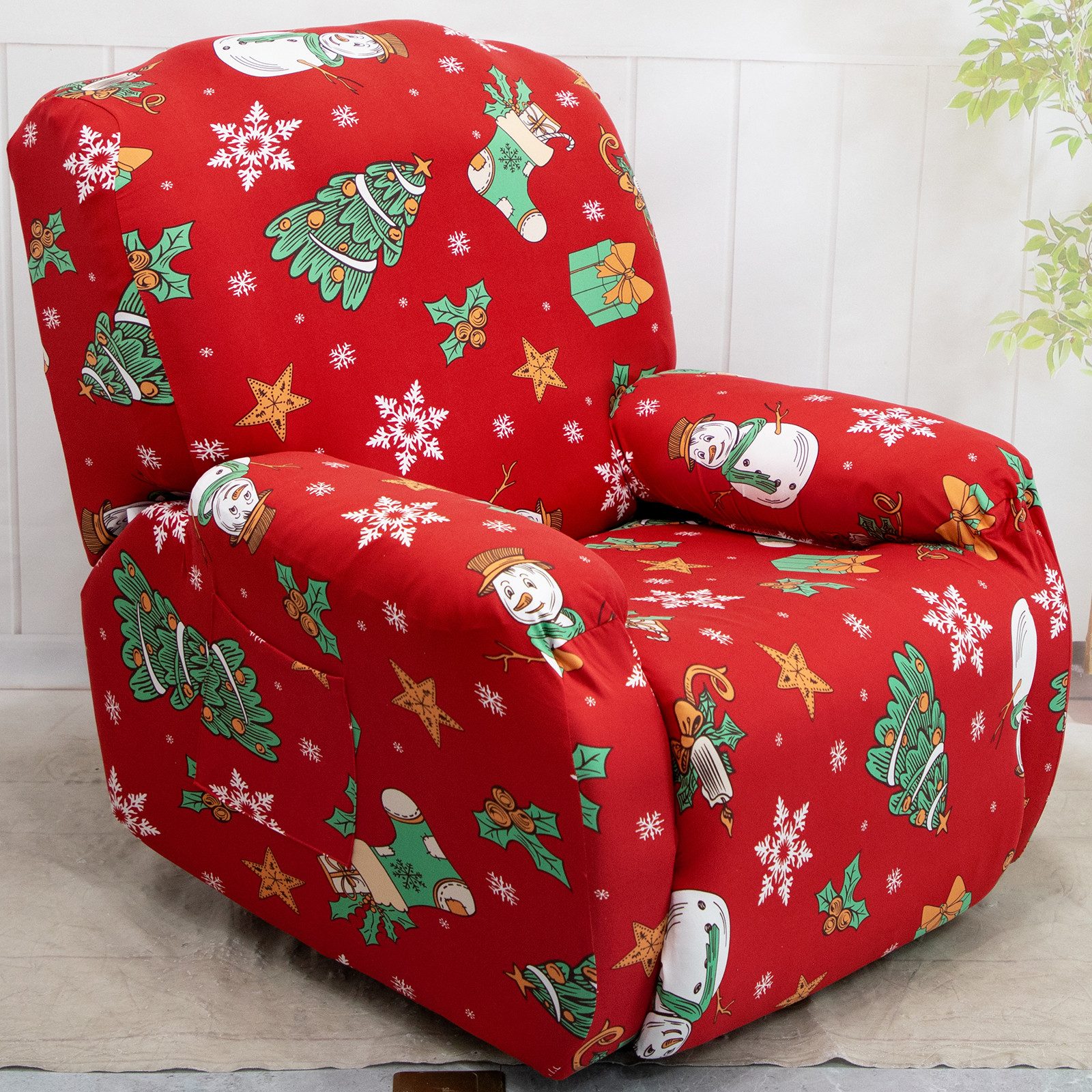 Qelus Sesselhusse Stretchhusse Relaxsessel Weihnachten Gedruckt Strecken Se günstig online kaufen