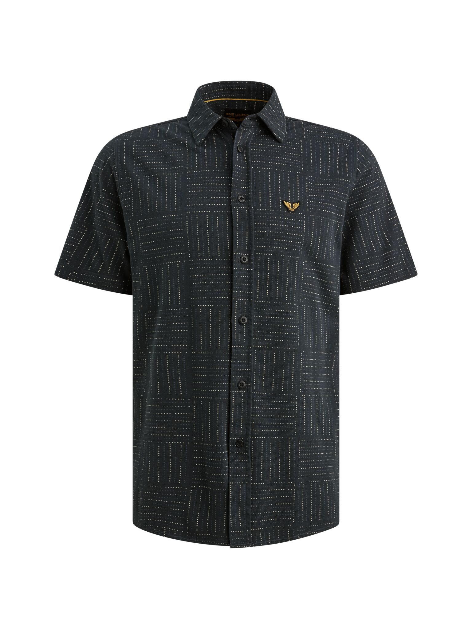 PME LEGEND Kurzarmhemd Short Sleeve Shirt Print on pique - gemustertes Kurzarmhemd Herren