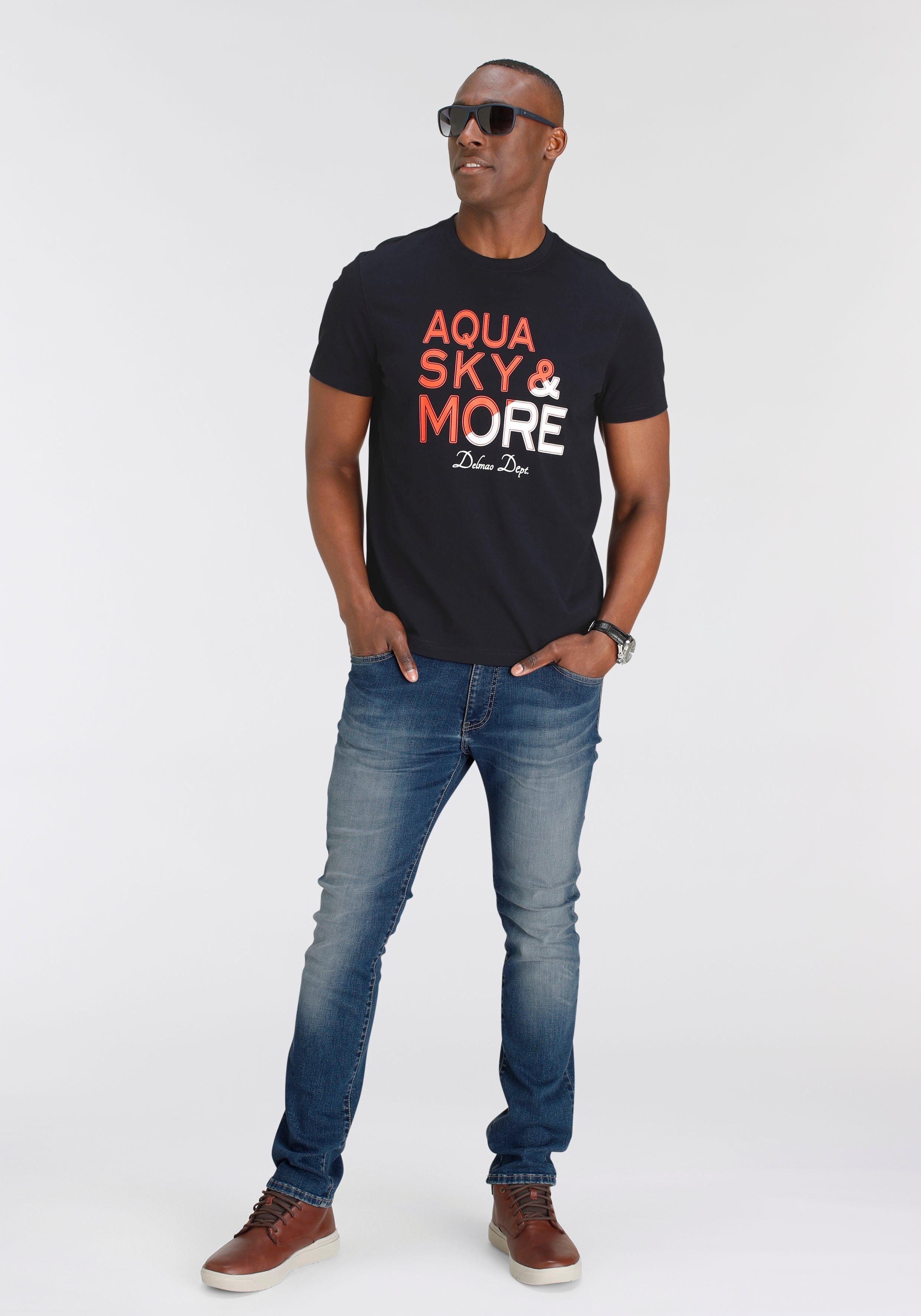 DELMAO T-Shirt Kurzarm, bedruckt, Rundhals, aus günstig online kaufen