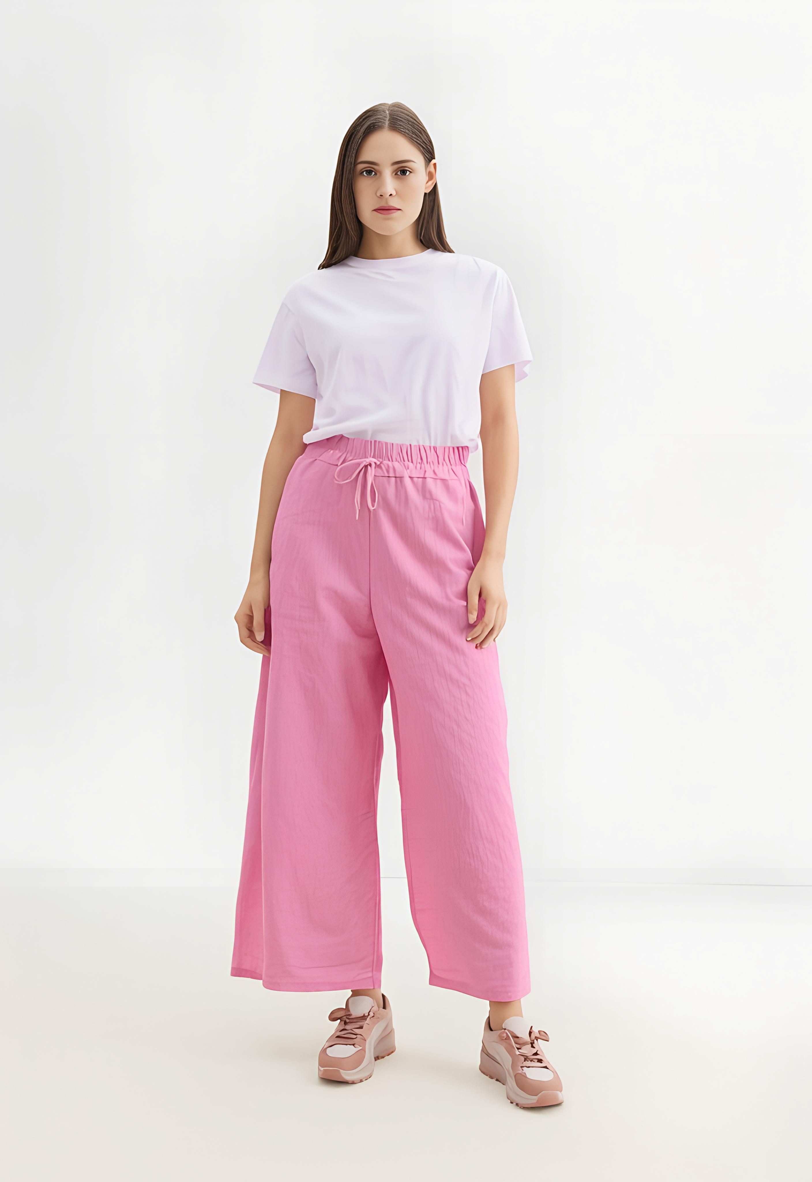 malito more than fashion Palazzohose malito Damen Palazzohose 2305 Sommerhose Marlenehose Culottehose mit elastischem Bund Einheitsgröße