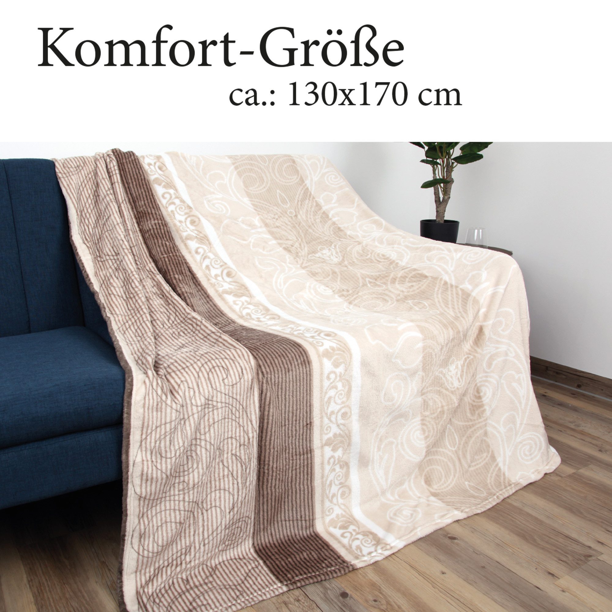 Wohndecke "Soft Touch" 130x170cm, Bestlivings, Flanelldecke, Mikrofaser Supersoft, Polyester, 40°C maschinenwaschbar – Bild 2 von 5