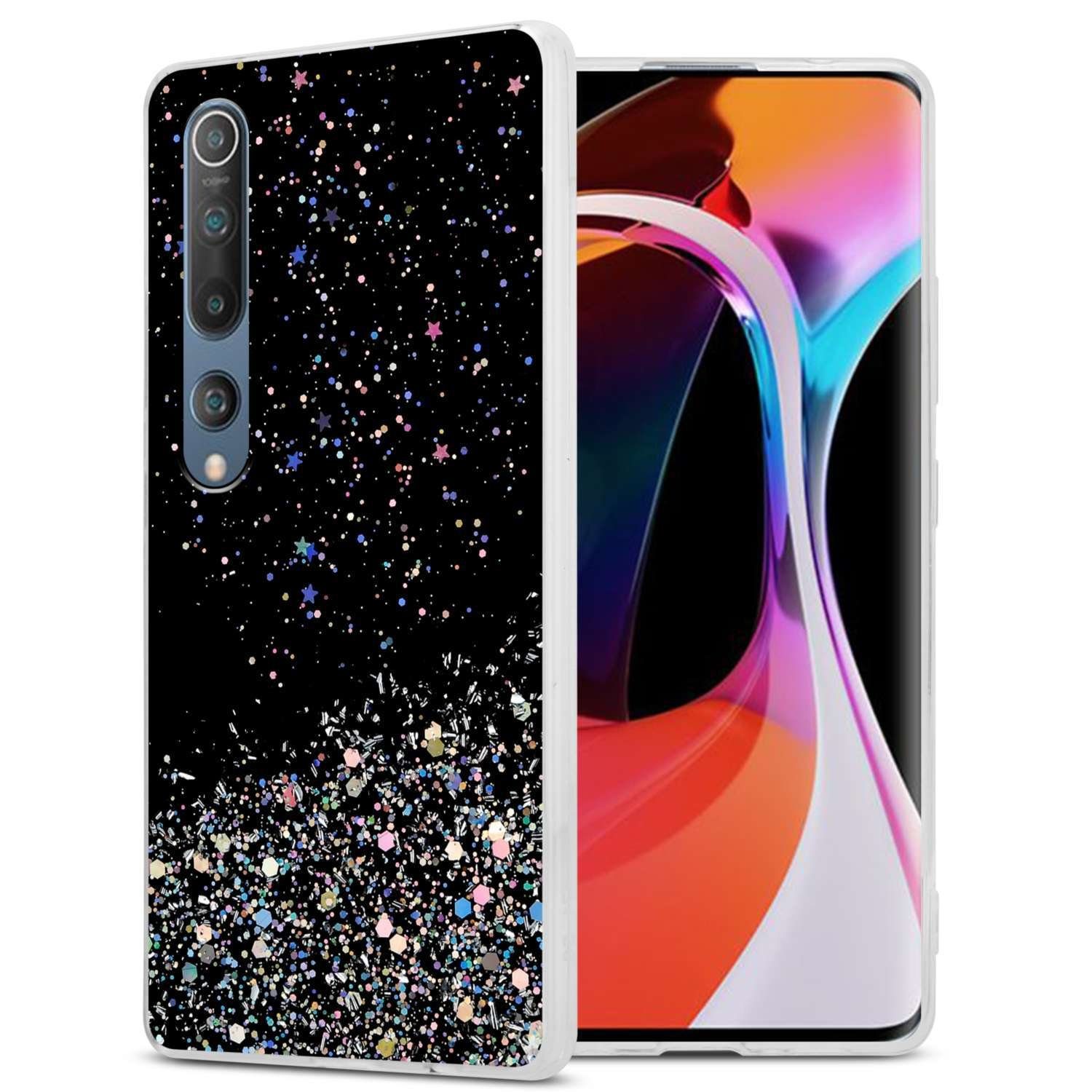 Cadorabo Handyhülle für Xiaomi Mi 10 / Mi 10 PRO Hülle Xiaomi Mi 10 / Mi 10 PRO, Flexible TPU Silikon Handy Schutzhülle - Hülle - mit Glitzer