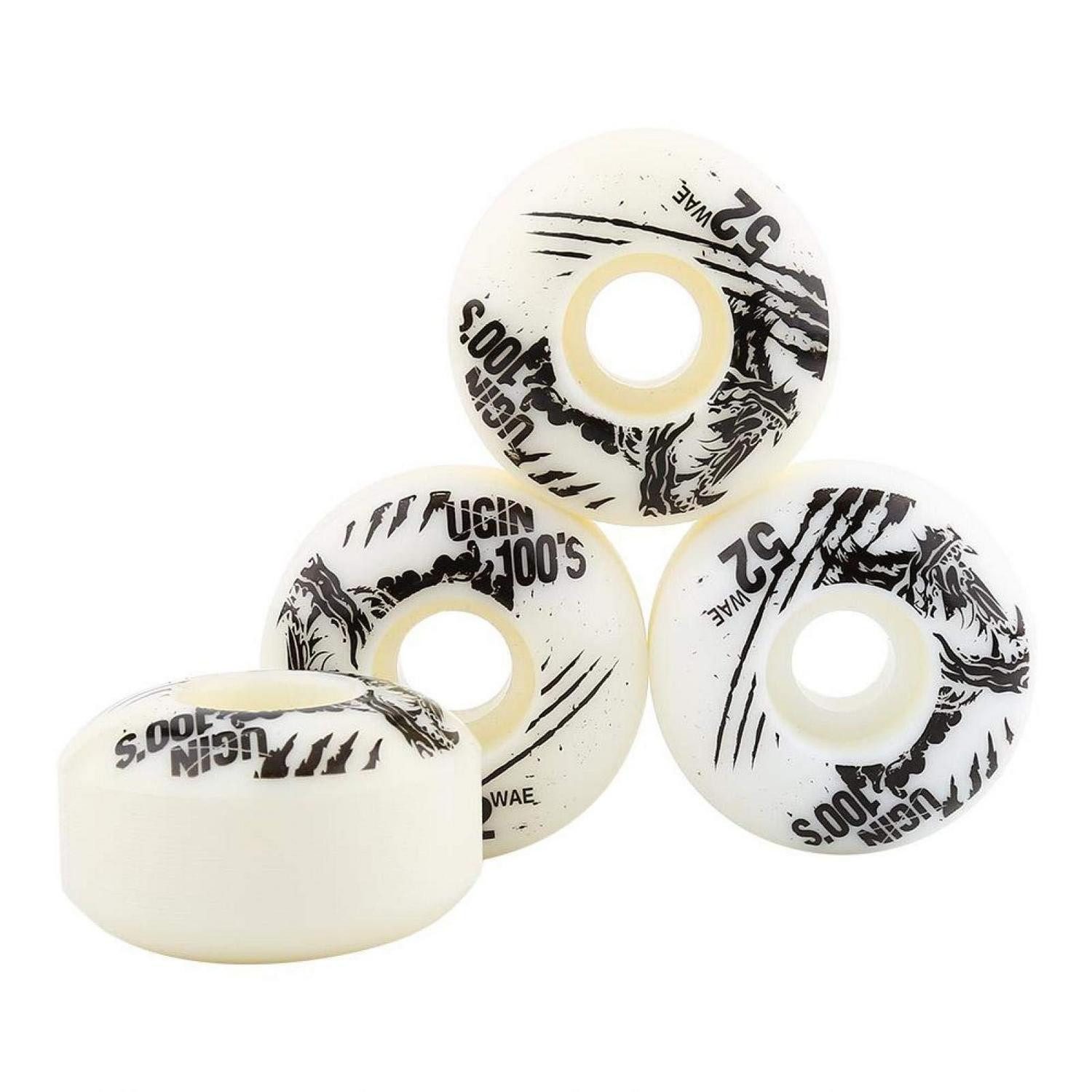 LuxusKollektion Longboard Skateboard Rollen 52x30mm HR-100A Weiss