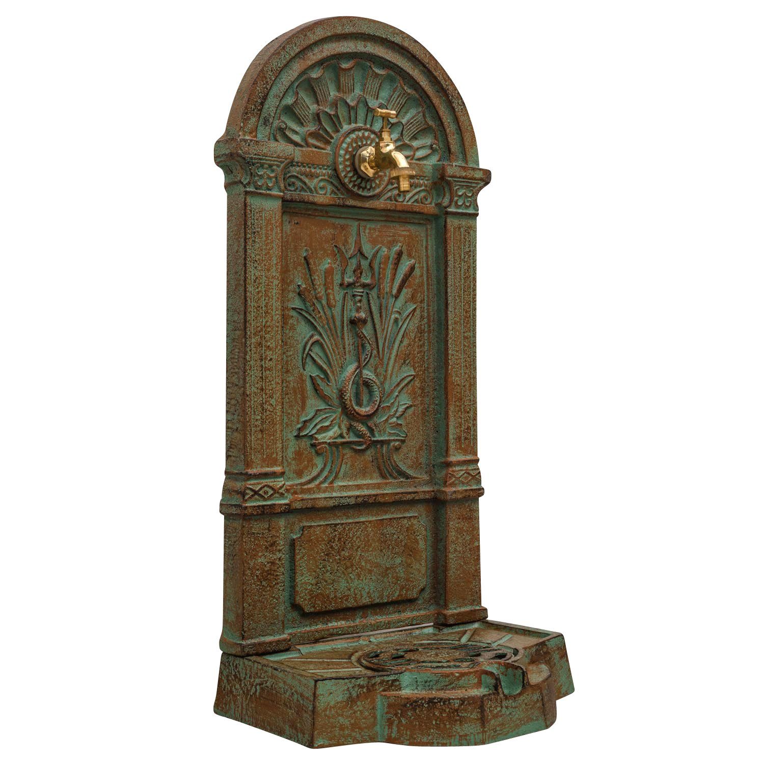 Aubaho Gartenbrunnen Standbrunnen Waschbecken Brunnen Eisen Wandbrunnen antik Style 83cm gr