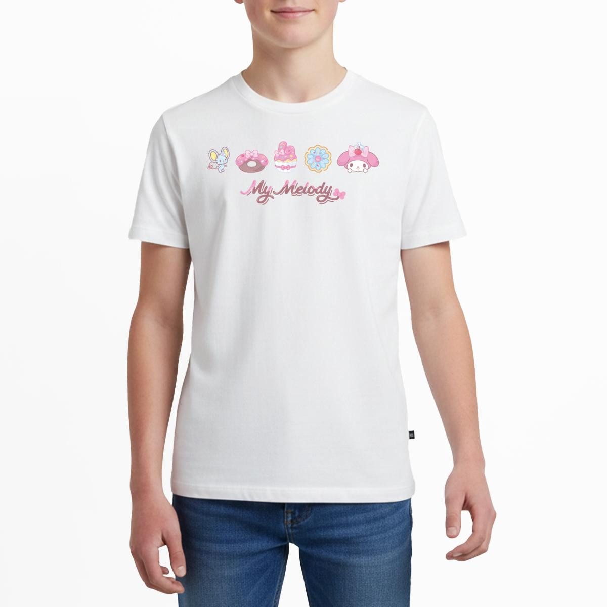 T-Shirt My Melody Mit Flat Und Gebäckstücken Teenager Premium T-Shirt