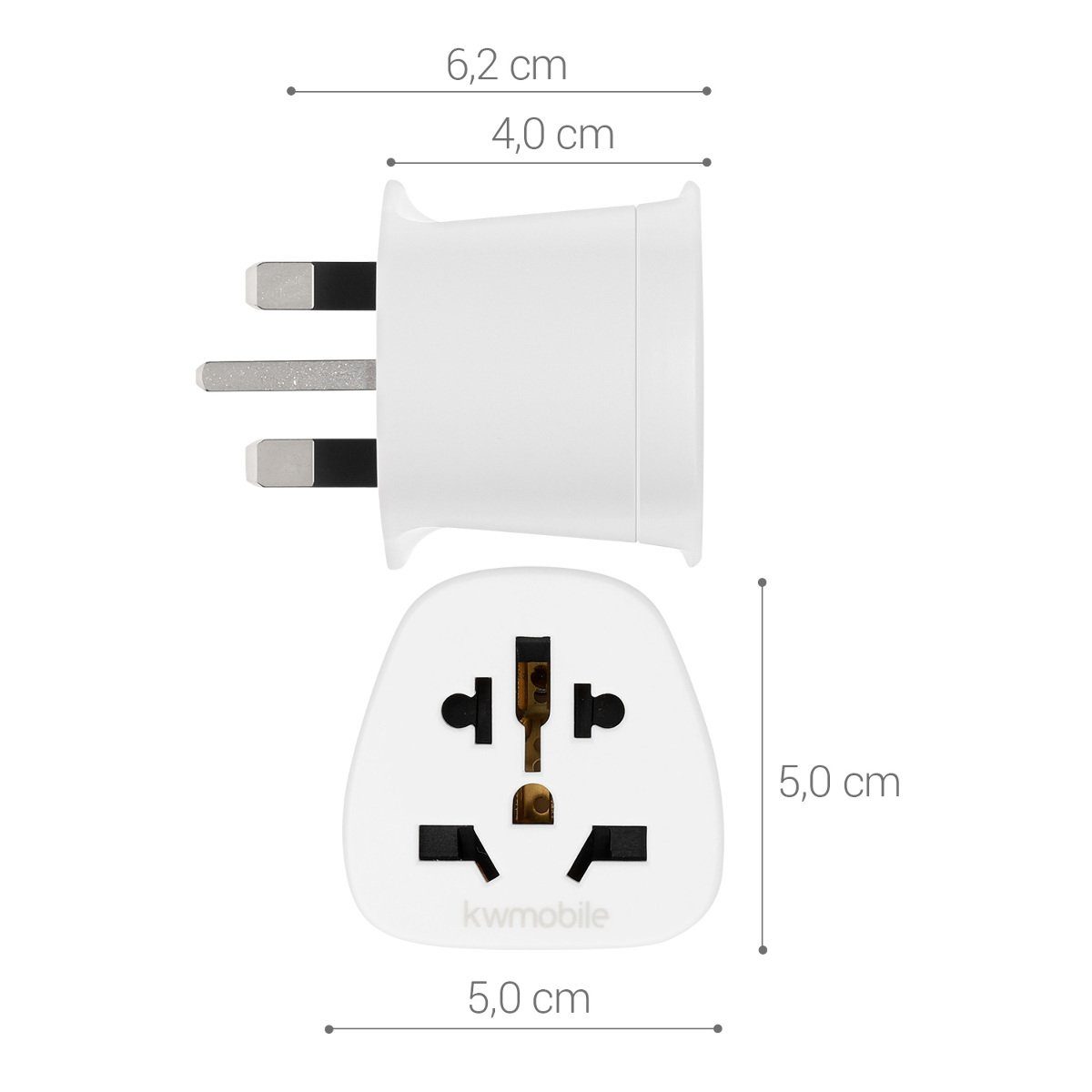 kwmobile 2x Reiseadapter UK Typ-G, für England/Irland/Schottland/Malta Adapter, 5.00 cm