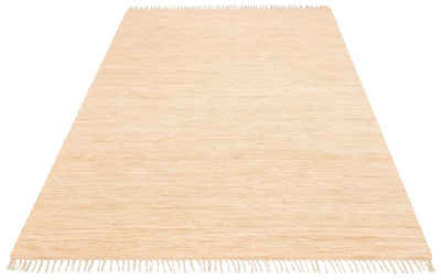 Teppich Paul, Lüttenhütt, rechteckig, Höhe: 5 mm, Wendeteppich, handgewebt, beidseitig verwendbar, mit Fransen
