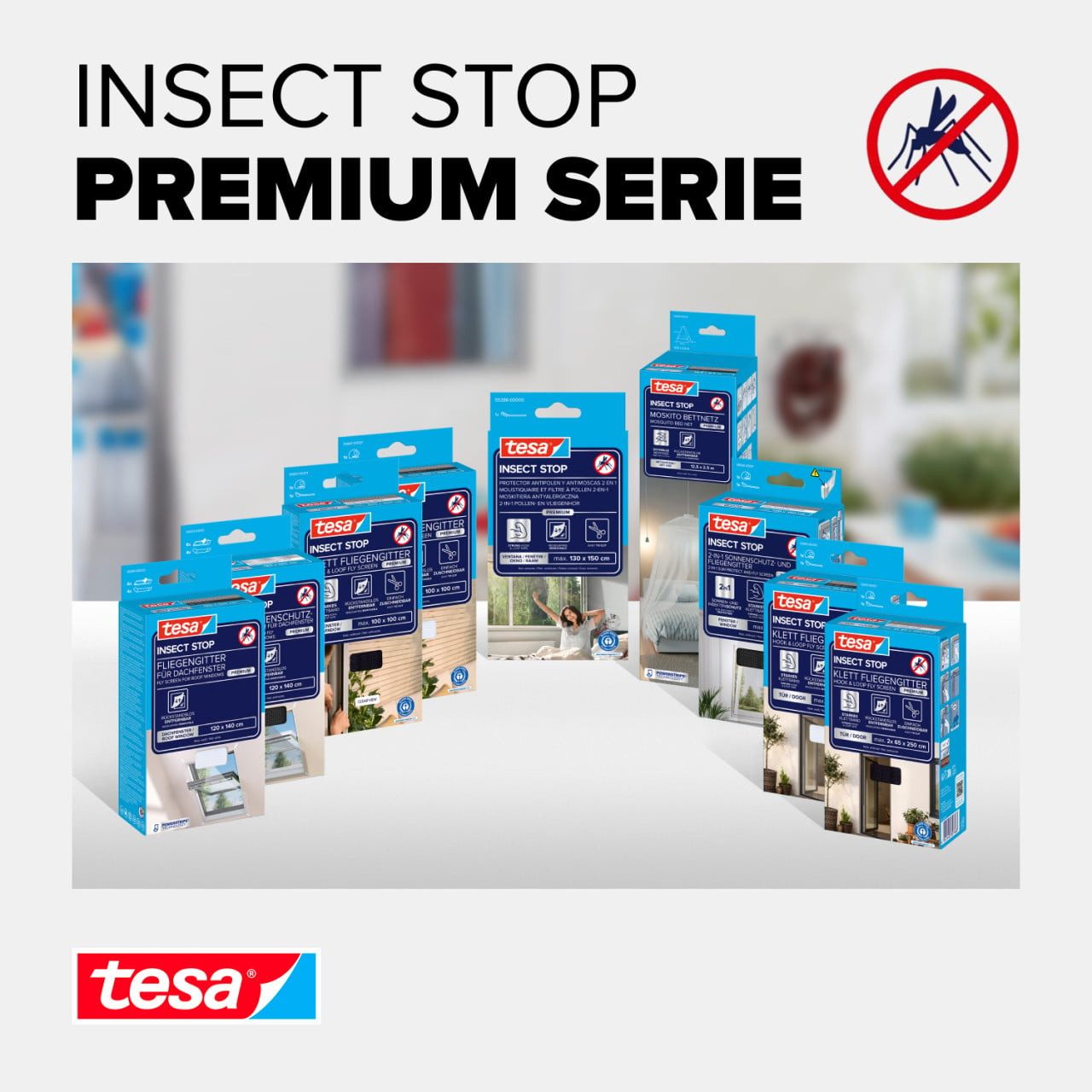 tesa Fliegengitter-Gewebe tesa Insektenschutz-Fenster COMFORT 120 x 240 cm
