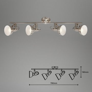 Briloner Leuchten Deckenspots 2049-042, schwenkbar, retro, ohne Leuchtmittel, Warmweiß, Deckenlampe, 79x19cm, Satin-Weiß, max.40W, E14, Wohnzimmer, Flur