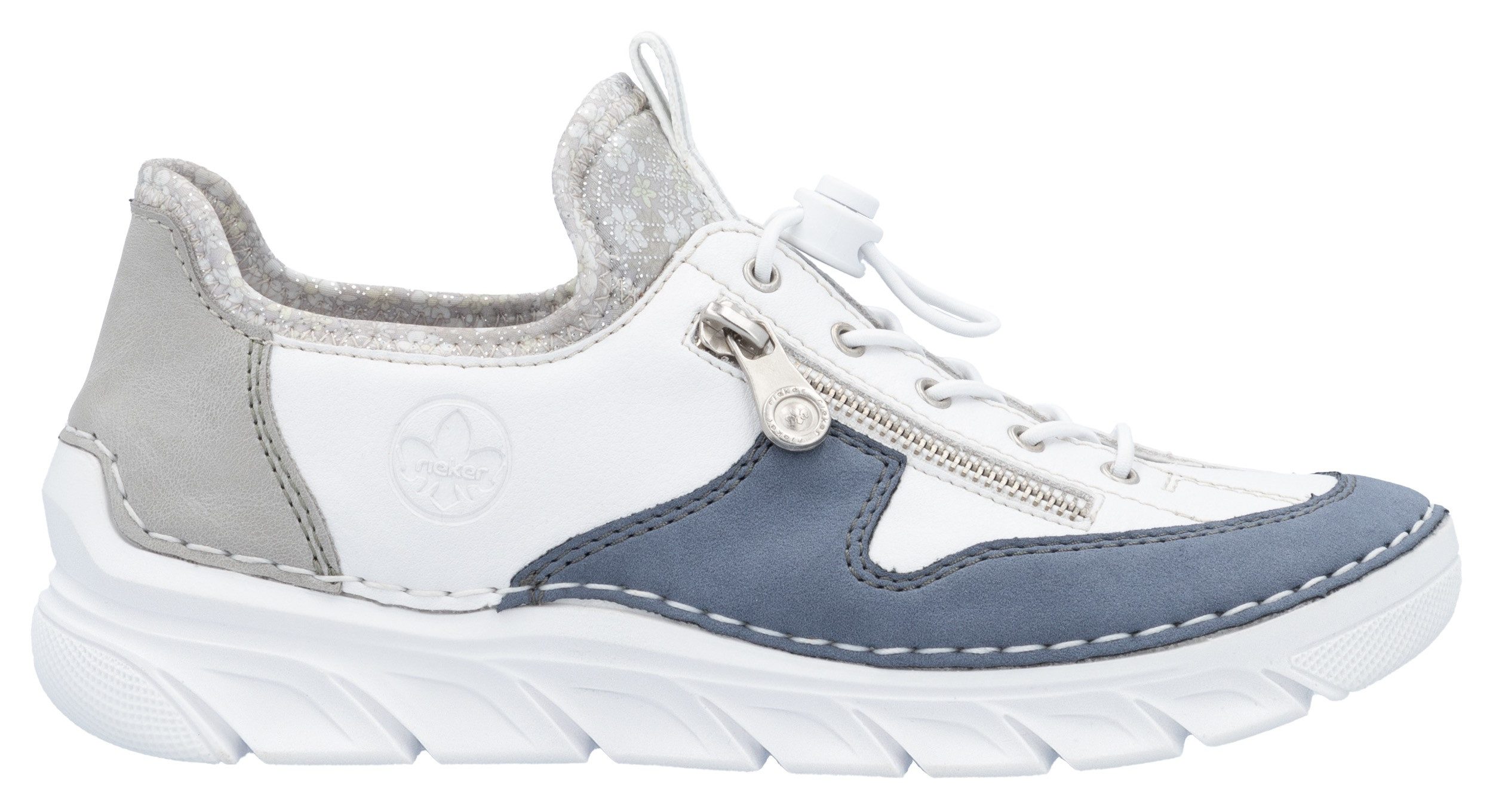 Rieker Slip-On Sneaker Slipper, Freizeitschuh mit kontrastfarbenen Besätzen