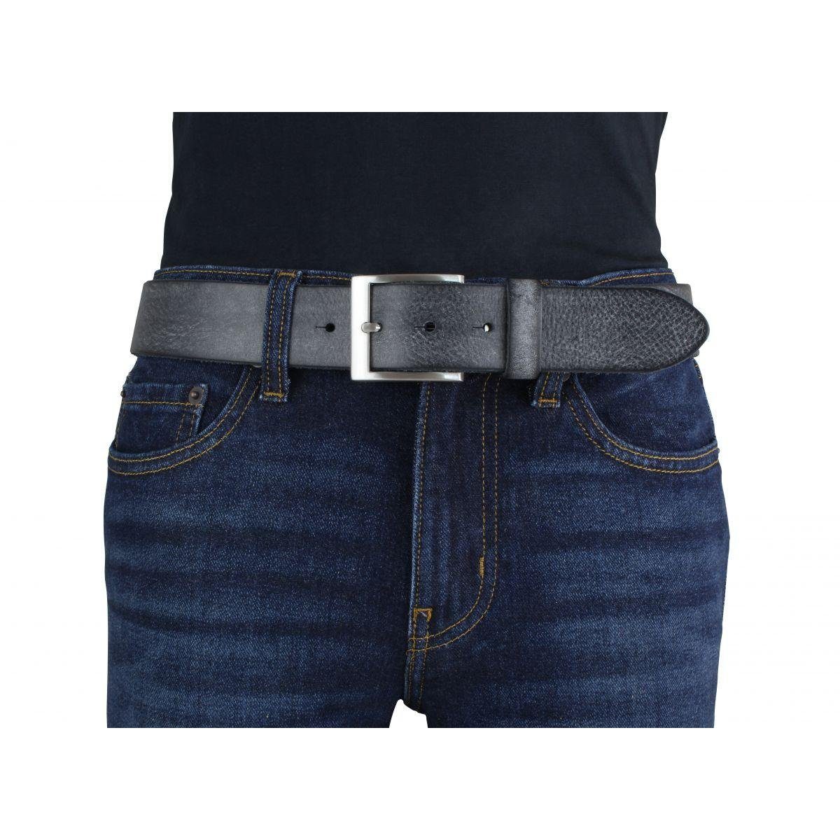 BELTINGER cm 4 weichem Vintage-Look in Leder, Herren-Gürtel Türkis, Vollrindleder Silber Vintage weiches - Ledergürtel Jeans-Gürt Altsilber, Gürtelschnalle aus