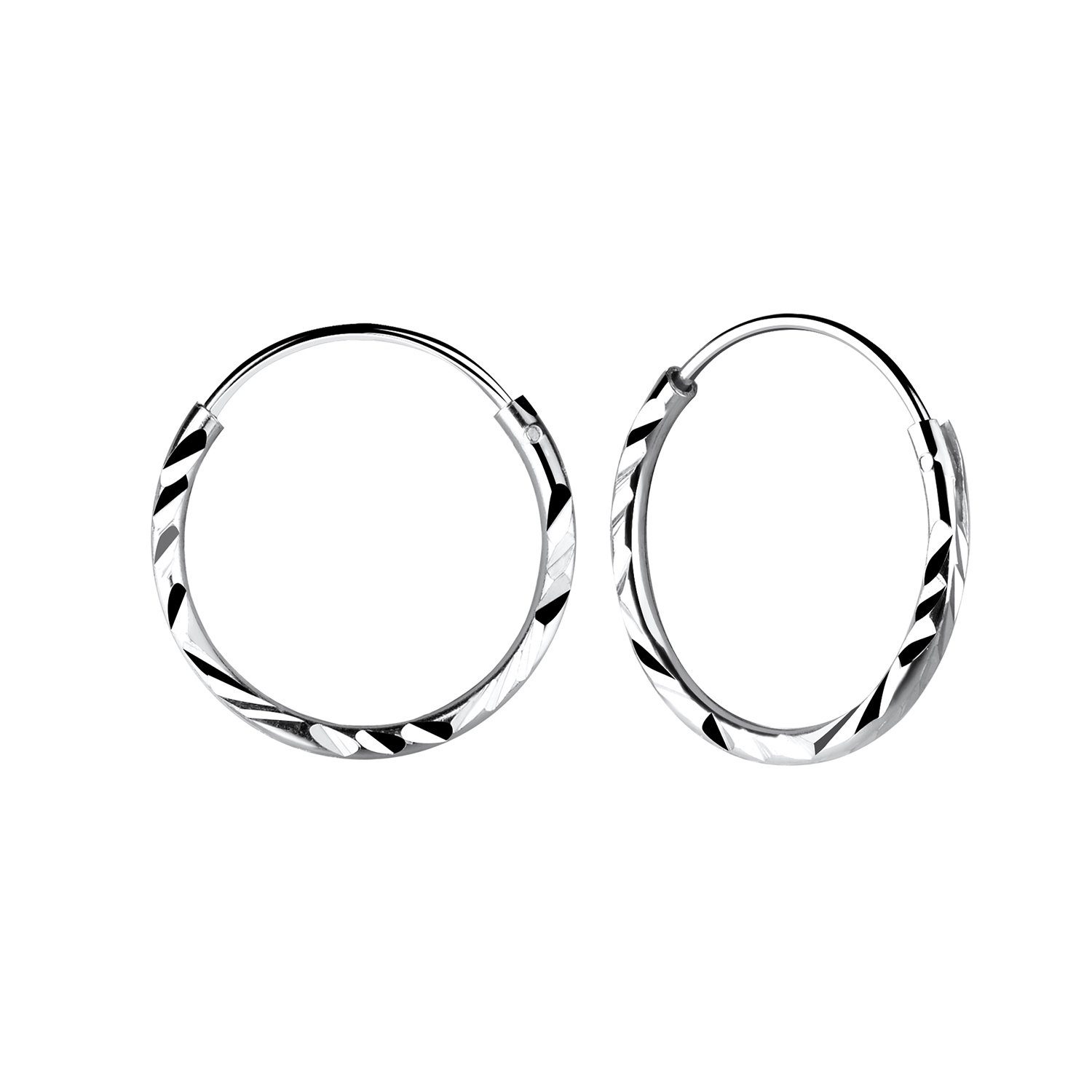 Paar Creolen Diamantschliff (16 mm), 2-tlg.